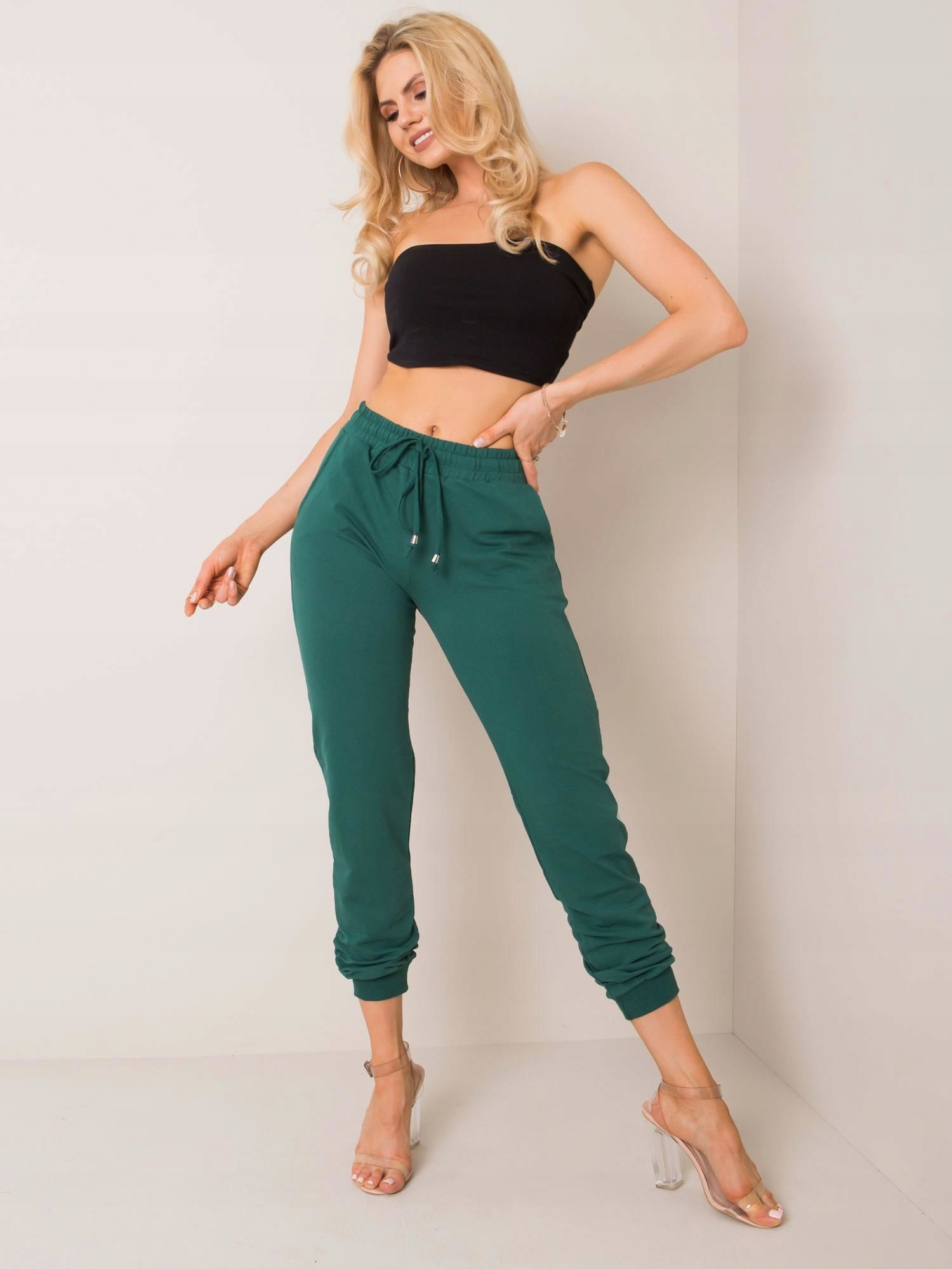 Bawełniane SPODNIE DRESOWE damskie DRESY - L Wzór dominujący bez wzoru