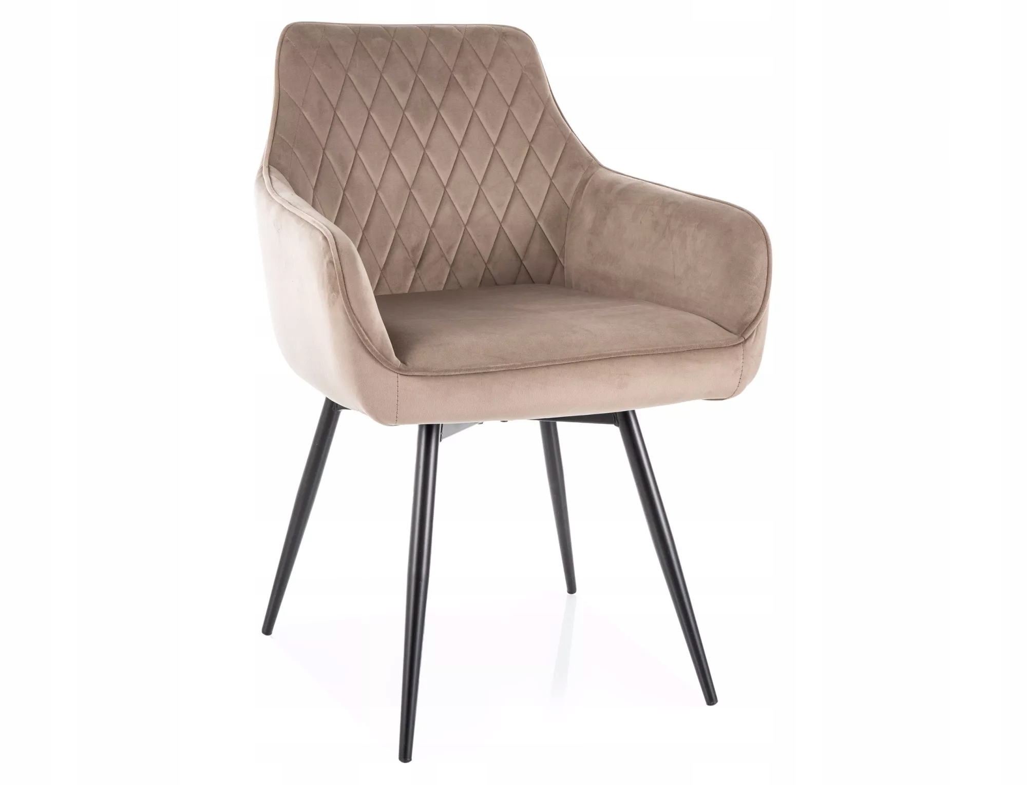 Stolička Marlo Velvet kovová konštrukcia čierna tkanina zamat c. béžová bluvel 40