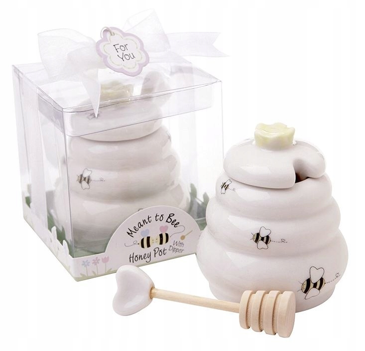 

Porcelanowy Pojemnik Na Miód Z Łyżeczką Do Miodu