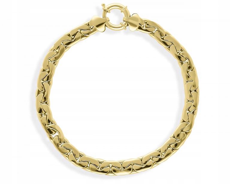 Zlatý náramek Dámský Široký Hladký Originální Splétaný Délka 20 cm Průměr 585