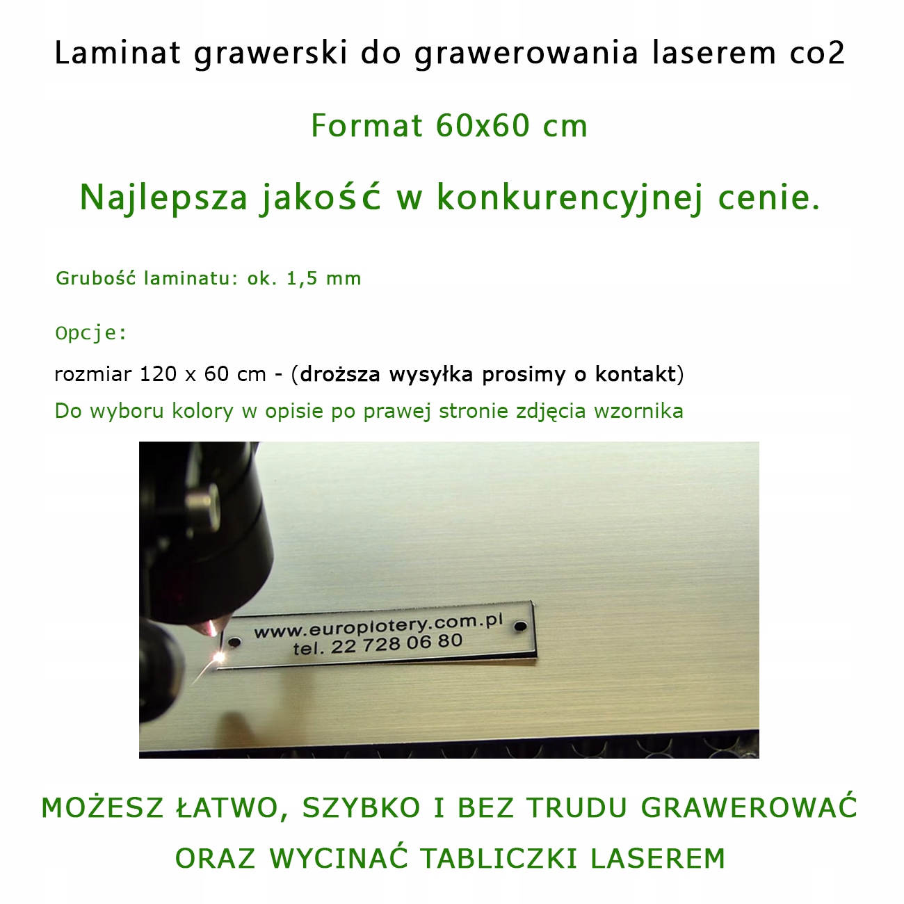 LAMINAT GRAWERSKI LASER CO2 2 sztuki 30x60 cm Marka Gama