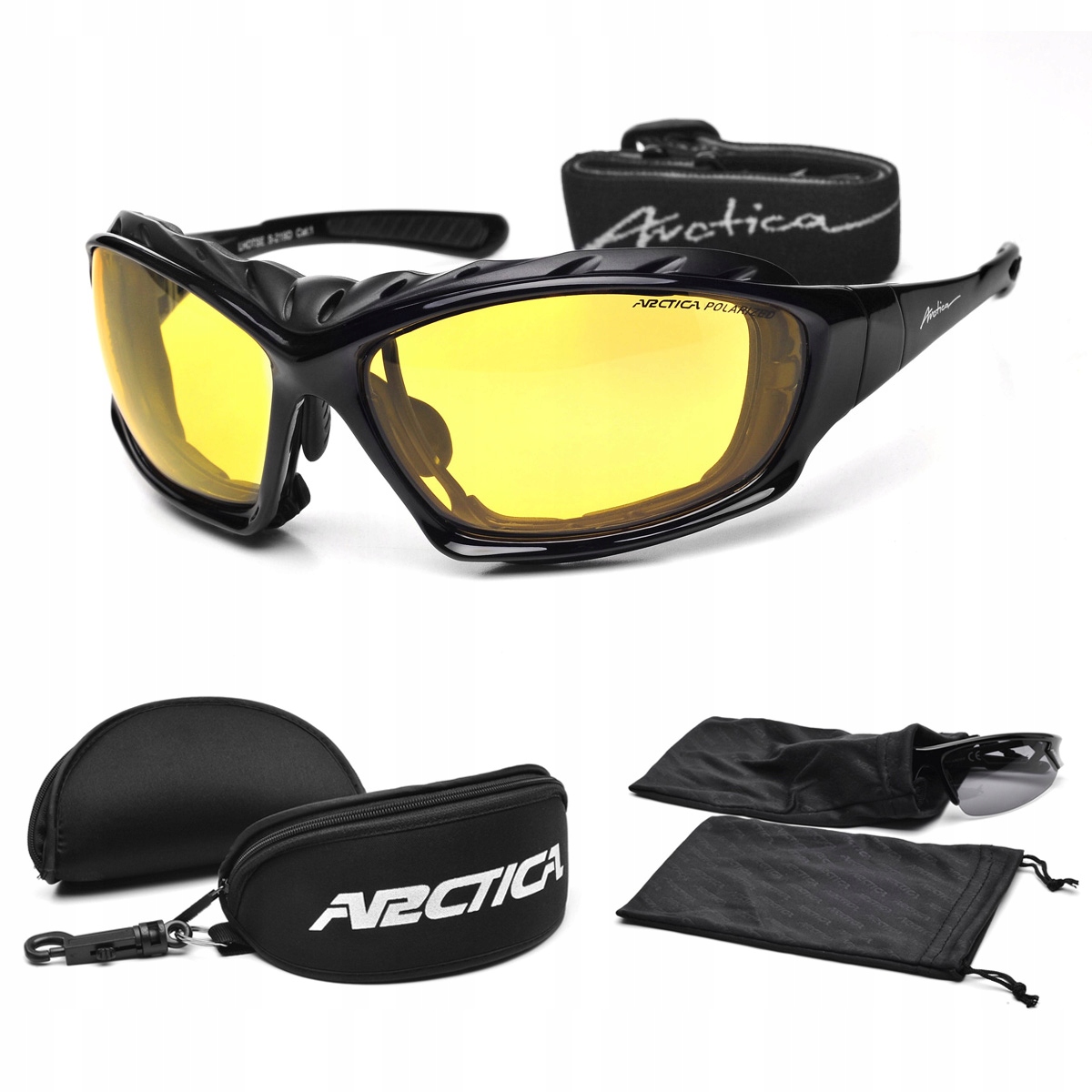 Arctica Okulary Polaryzacyjne Rowerowe S-219D Rozjaśniające Pasek Wkładka