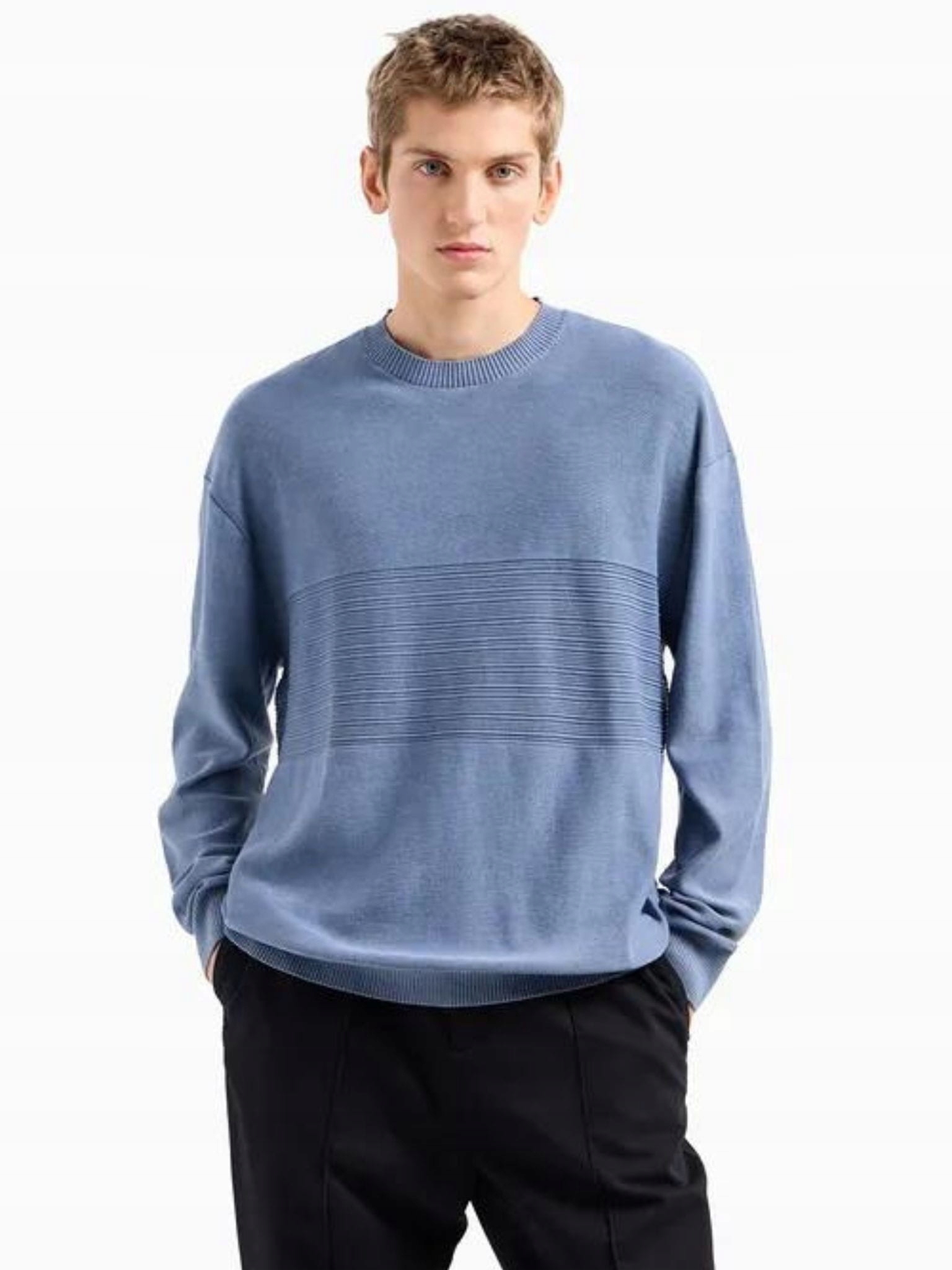 Pánský svetr Armani Exchange 6DZM6J ZMQ7Z modrý XL