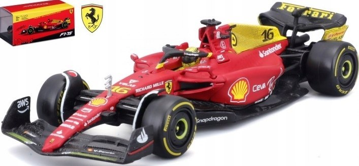 F1 Ferrari F1-75 Monza Leclerc Přilba BBurago 1:43