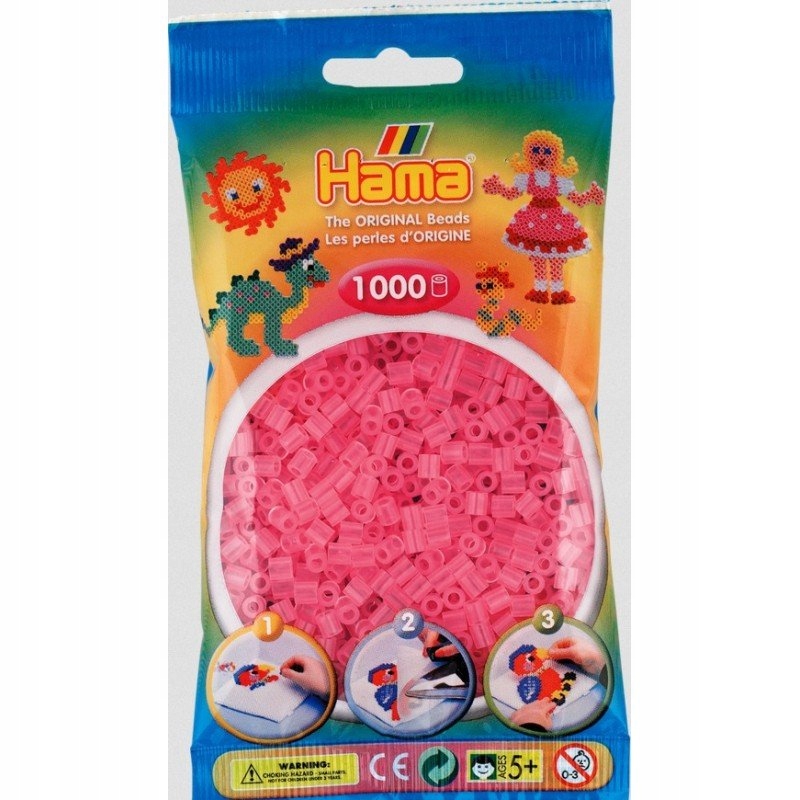 

Hama 207-72, koraliki midi, róż transparent, 1000