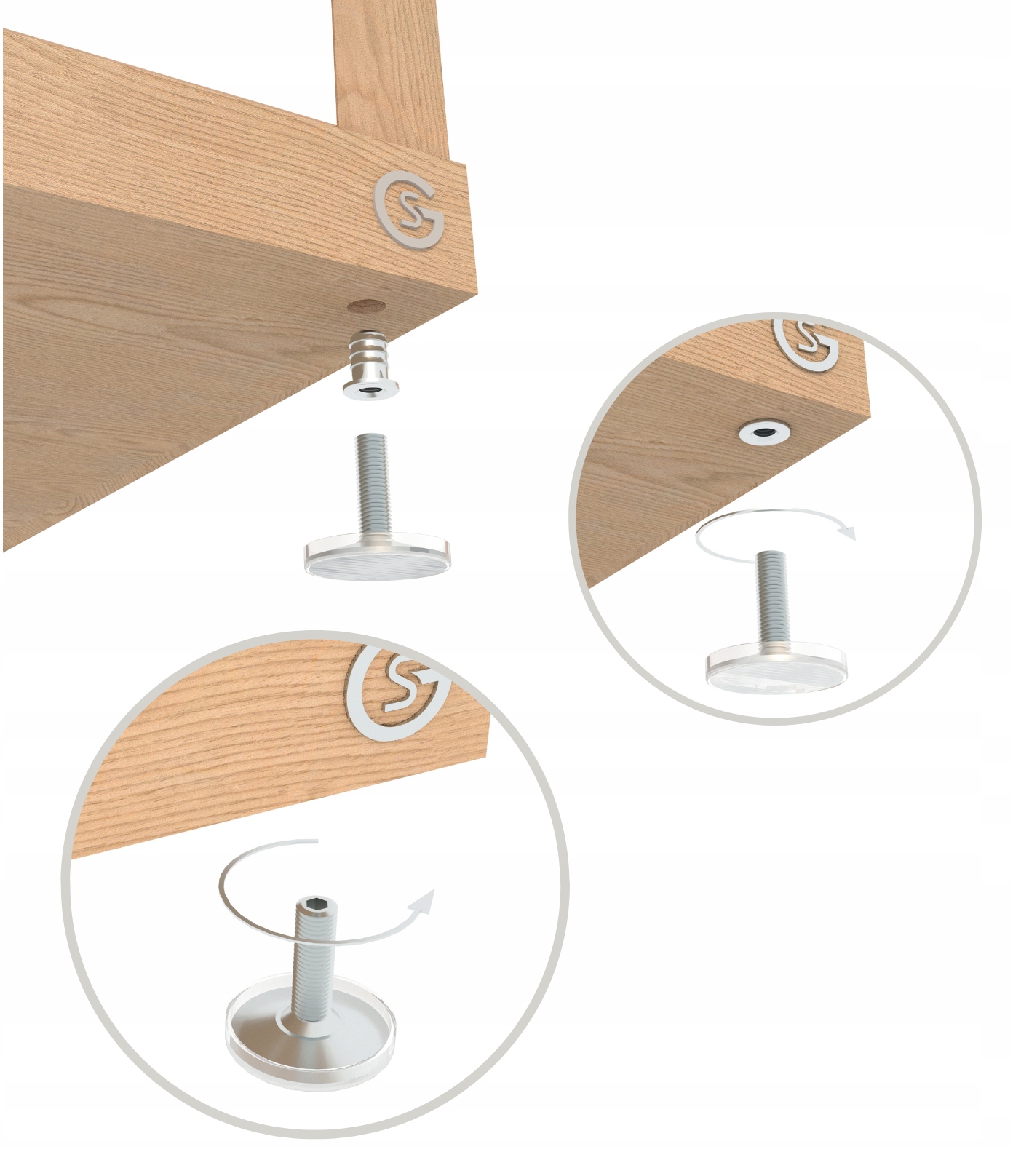 10x Mufa M5 x 6,5 mm z kołnierzem wbijana wpustka meblowa do drewna, stopek Marka Global Service