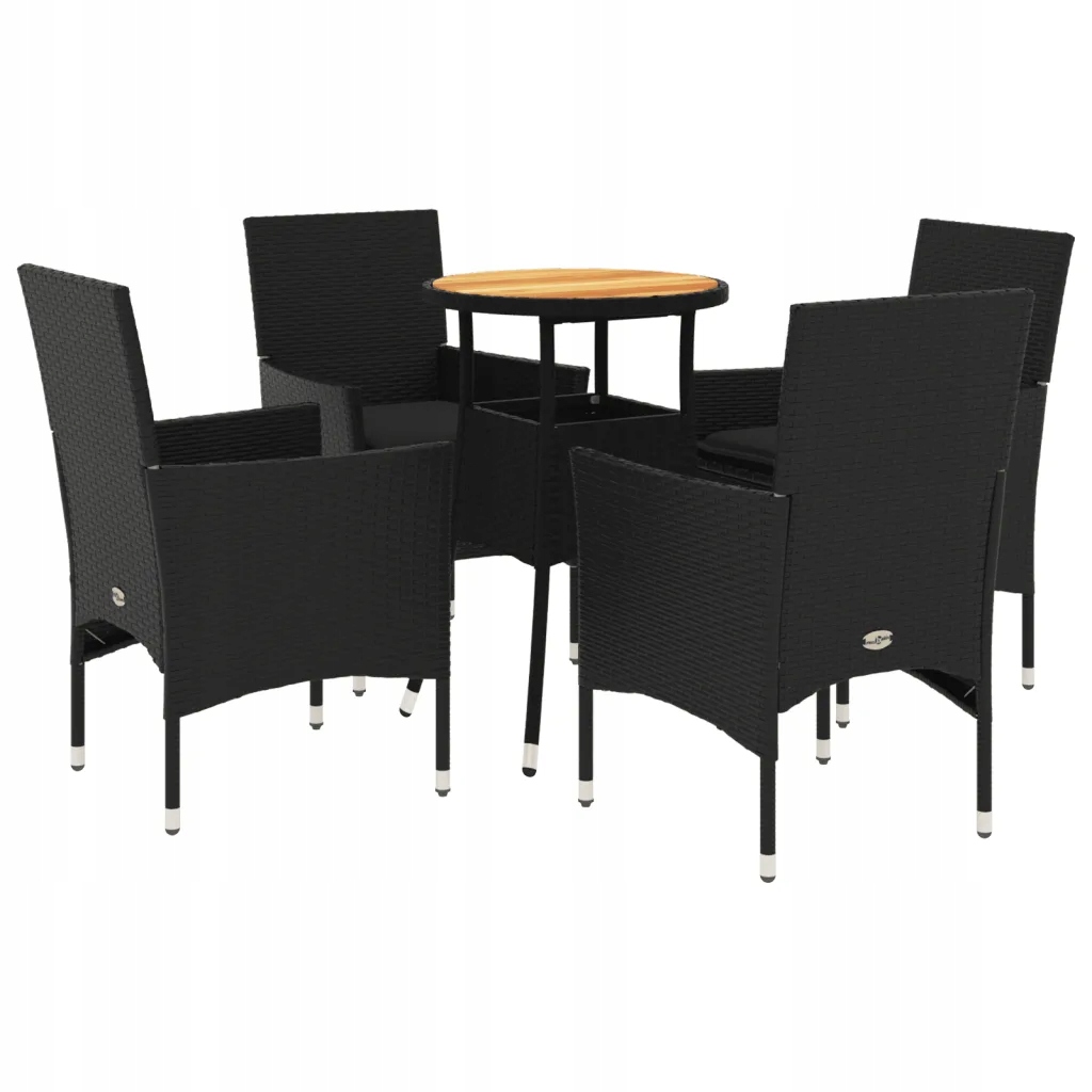 Set zahradního nábytku VidaXL technorattan vidaXL černý 5 el.