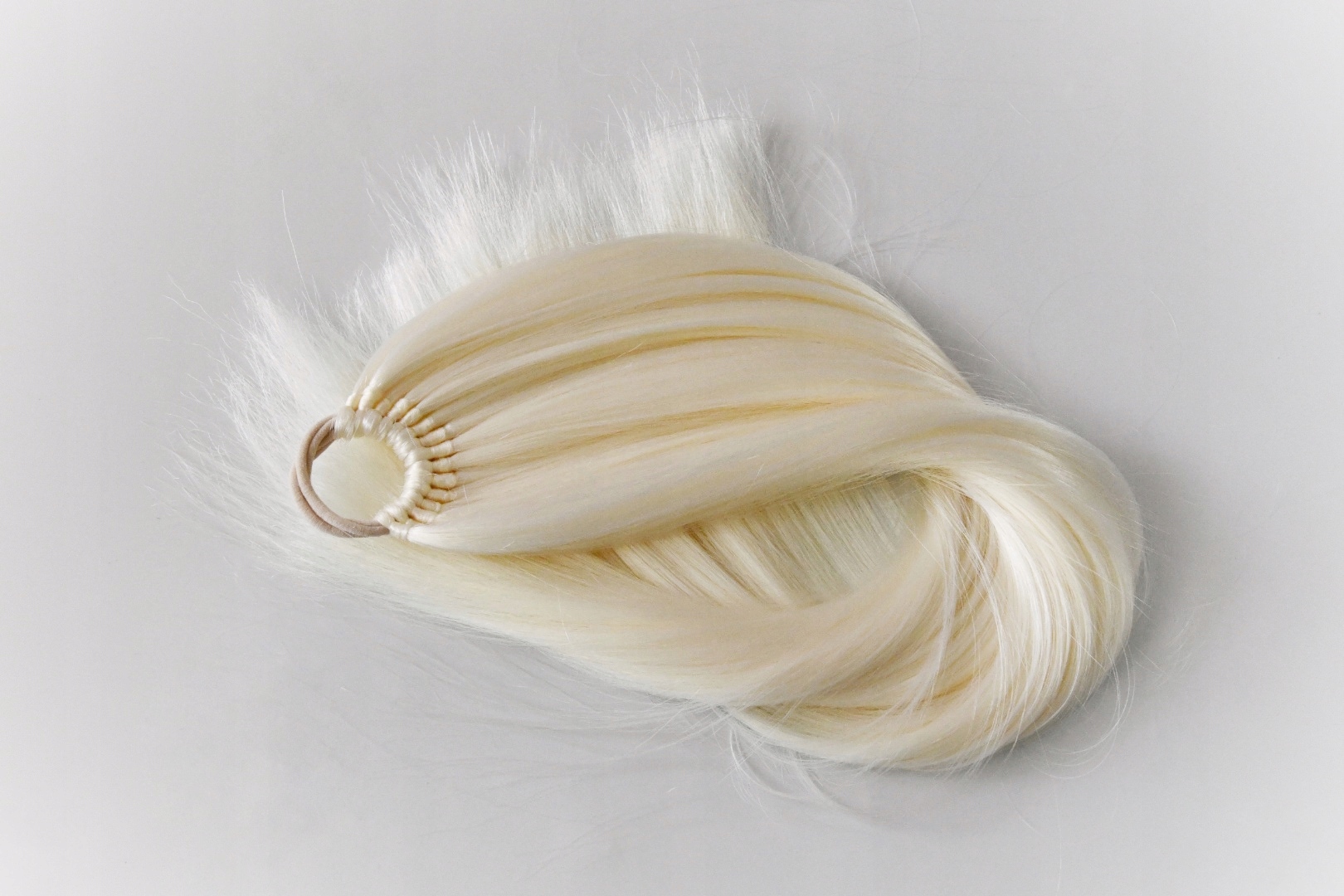 Culík na gumičce, prodloužení culíku Platinový blond XL 160g
