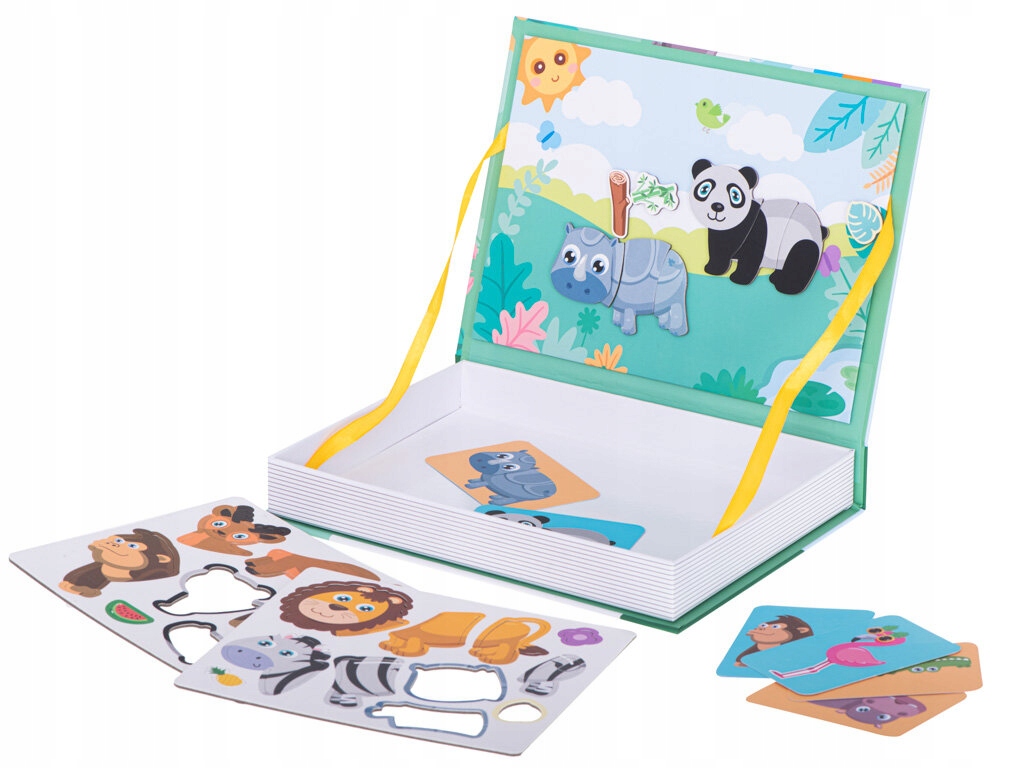 Układanka Magnetyczna Puzzle Montessori 47 el. Książka Edukacyjna Safari Wiek gracza 3-4 lata 5-7 lat 8-11 lat 12-14 lat 15-18 lat