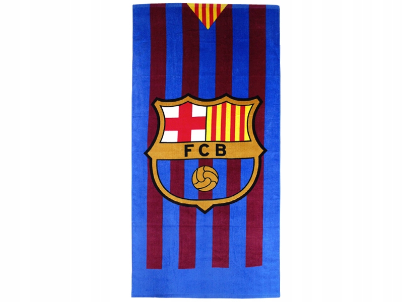 Fc Barcelona Ręcznik 300g/m2 Welurowy 70 x 140 Bawełna 100% Pasy Herb
