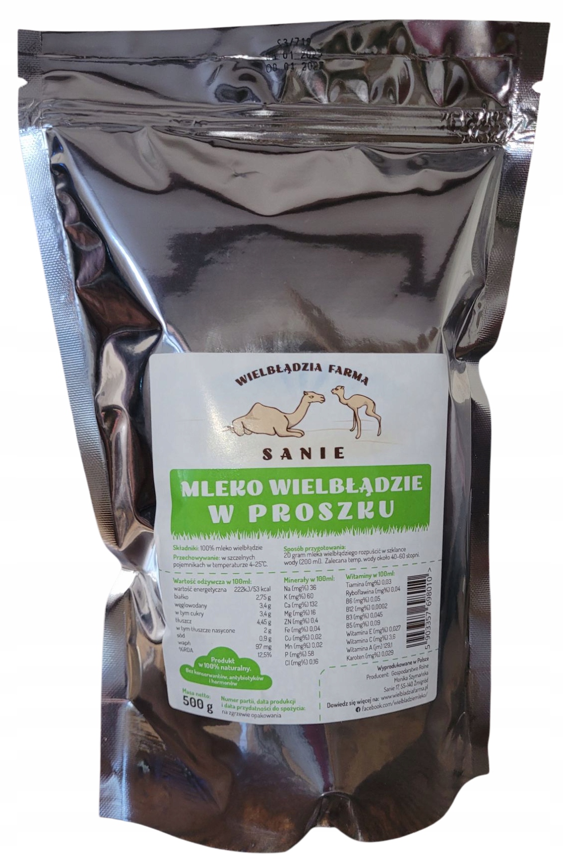 Levně Velbloudí mléko v prášku 500 g Camel milk