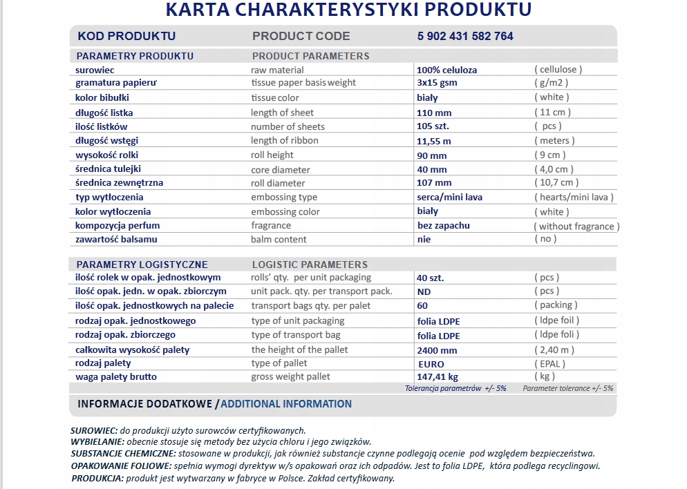 40 ROLEK 3 WARSTWY PAPIER TOALETOWY ALMUSSO BIG ! Typ bezzapachowy
