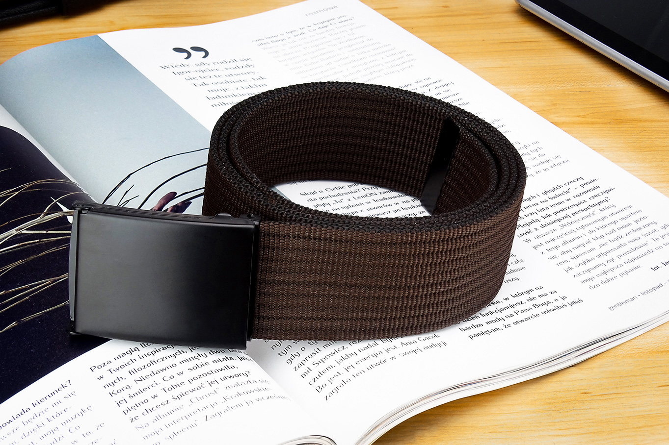 Dłygi Pasek Męski PARCIANY Gracio BRĄZOWY 155CM Marka Gracio