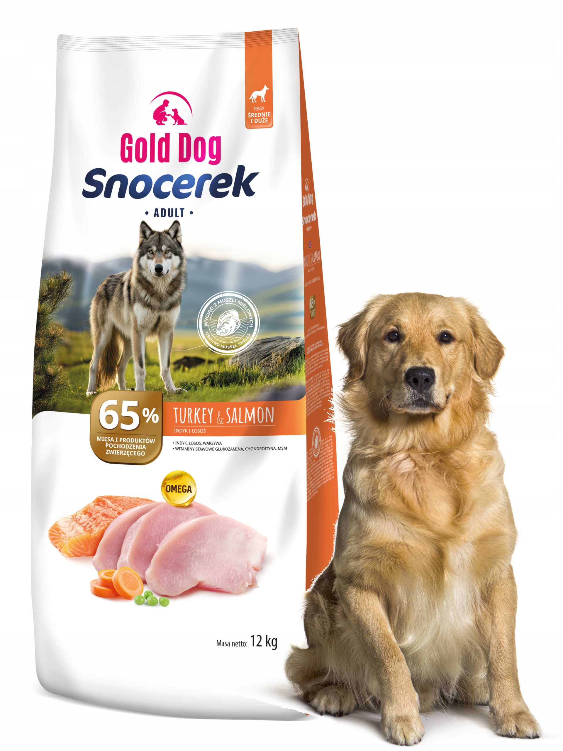 Krmivo pro labradora Gold Dog Snocerek 12 kg krůta losos na klouby