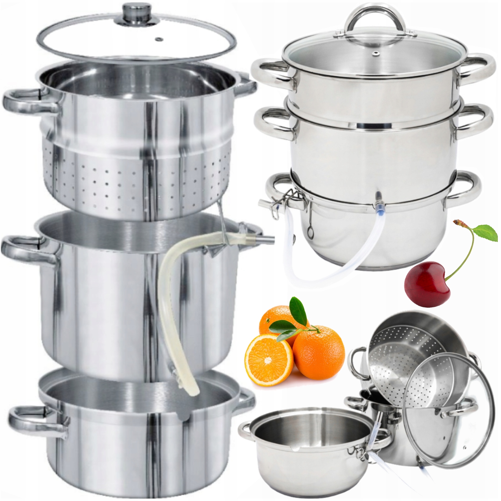 Odšťavňovač Hrnec Pro Přípravu Šťávy Velký Nerezová Ocel Indukce Plyn