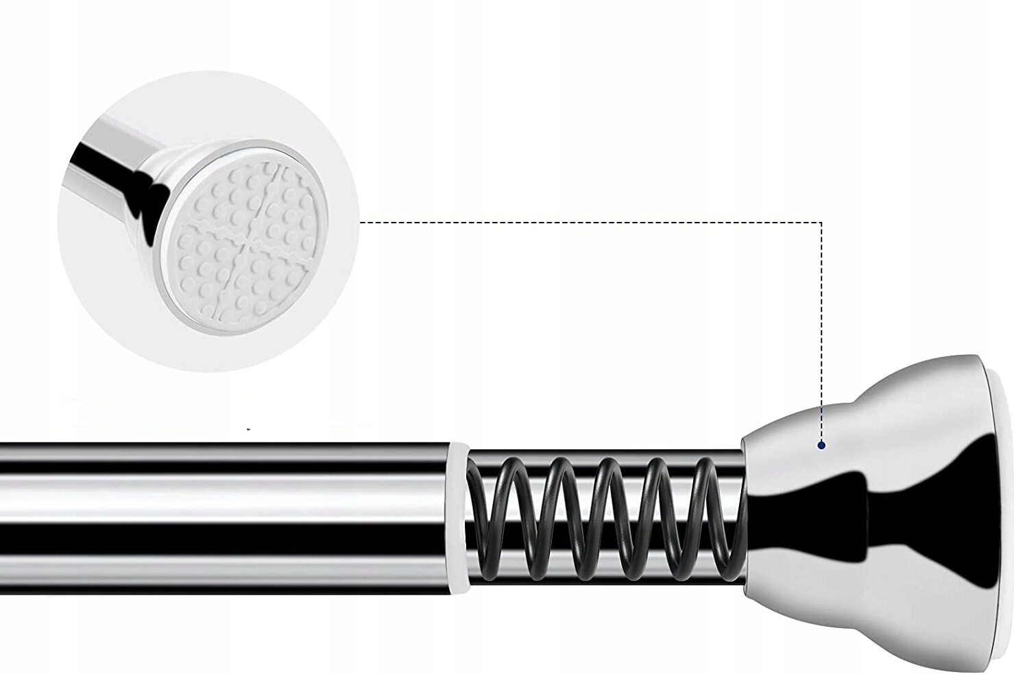 Drążek łazienkowy rozporowy 87-155cm Kod producenta 001