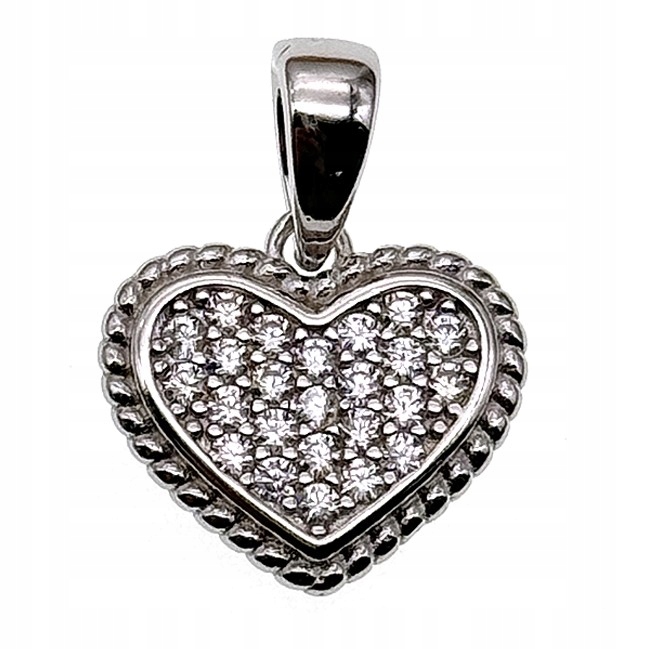 Stříbrný přívěsek Ag 925 srdce s zirkony IM3110124PR