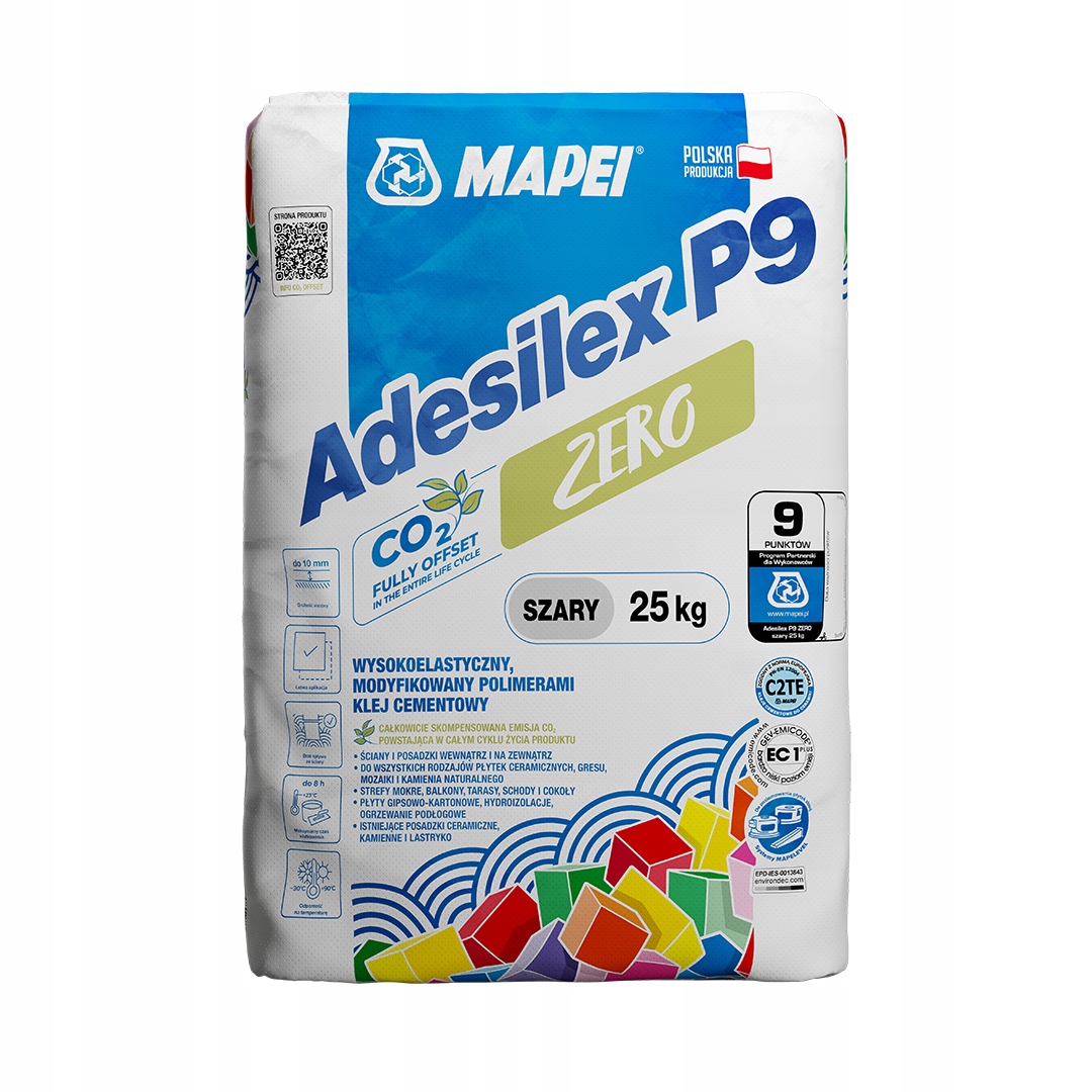 Zestaw 38 Mapei Uniwersalny klej elastyczny Adesilex P9 Zero szary 25 kg
