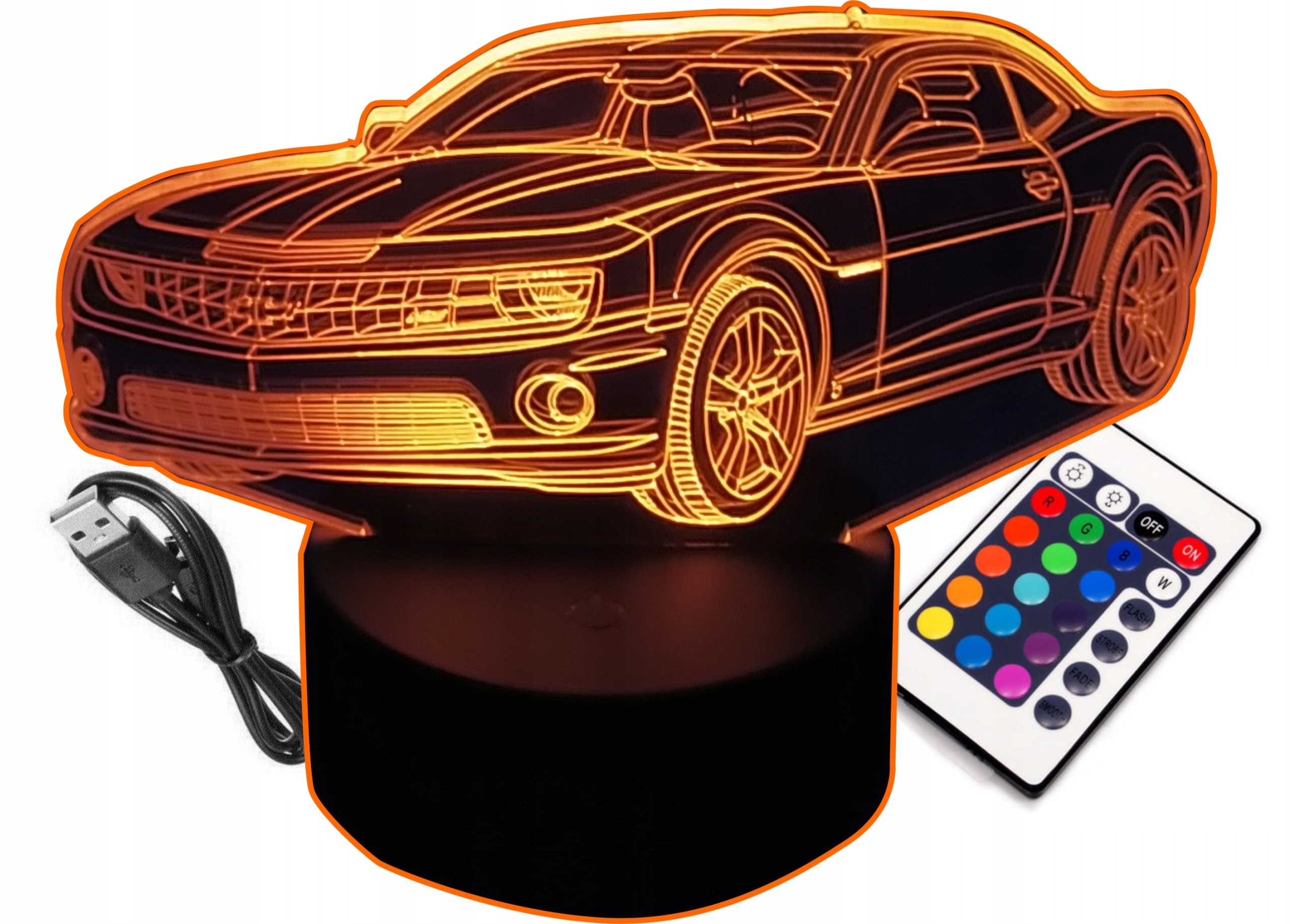 

Lampka Nocna 3D Led Samochód Auto Camaro
