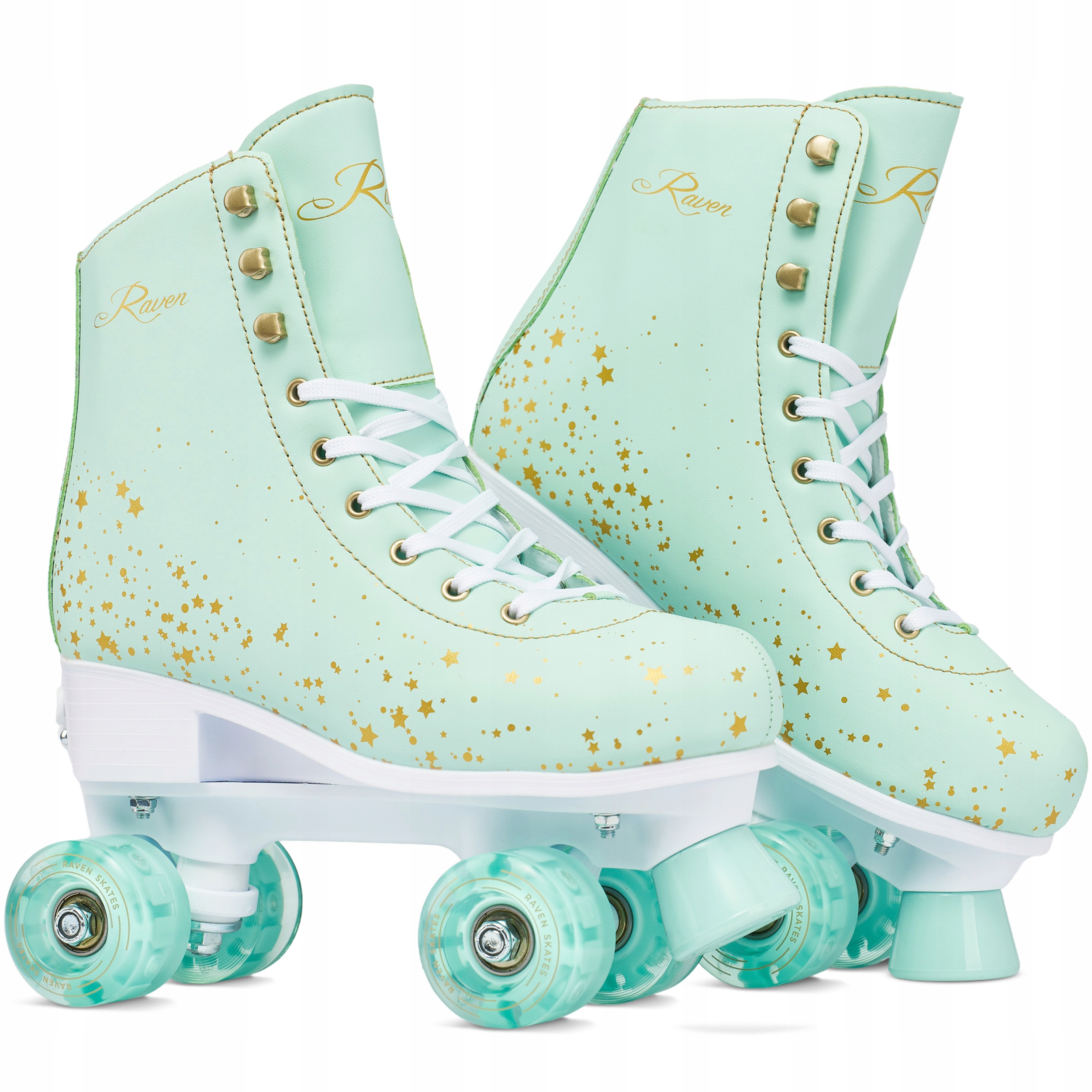 Ретро регулируемые роликовые коньки RAVEN Noa Mint LED
