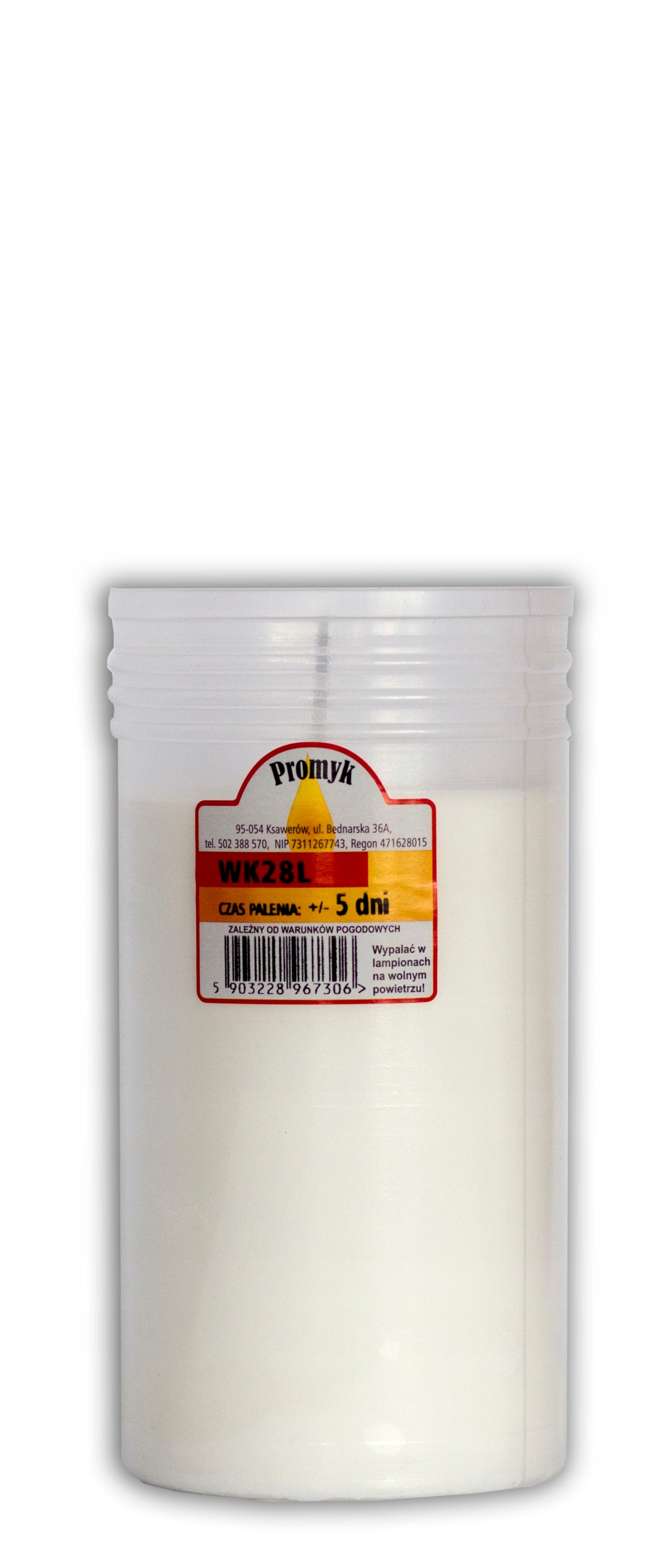 Wkład PARAFINOWY Do Zniczy WK28L PROMYK HIT!