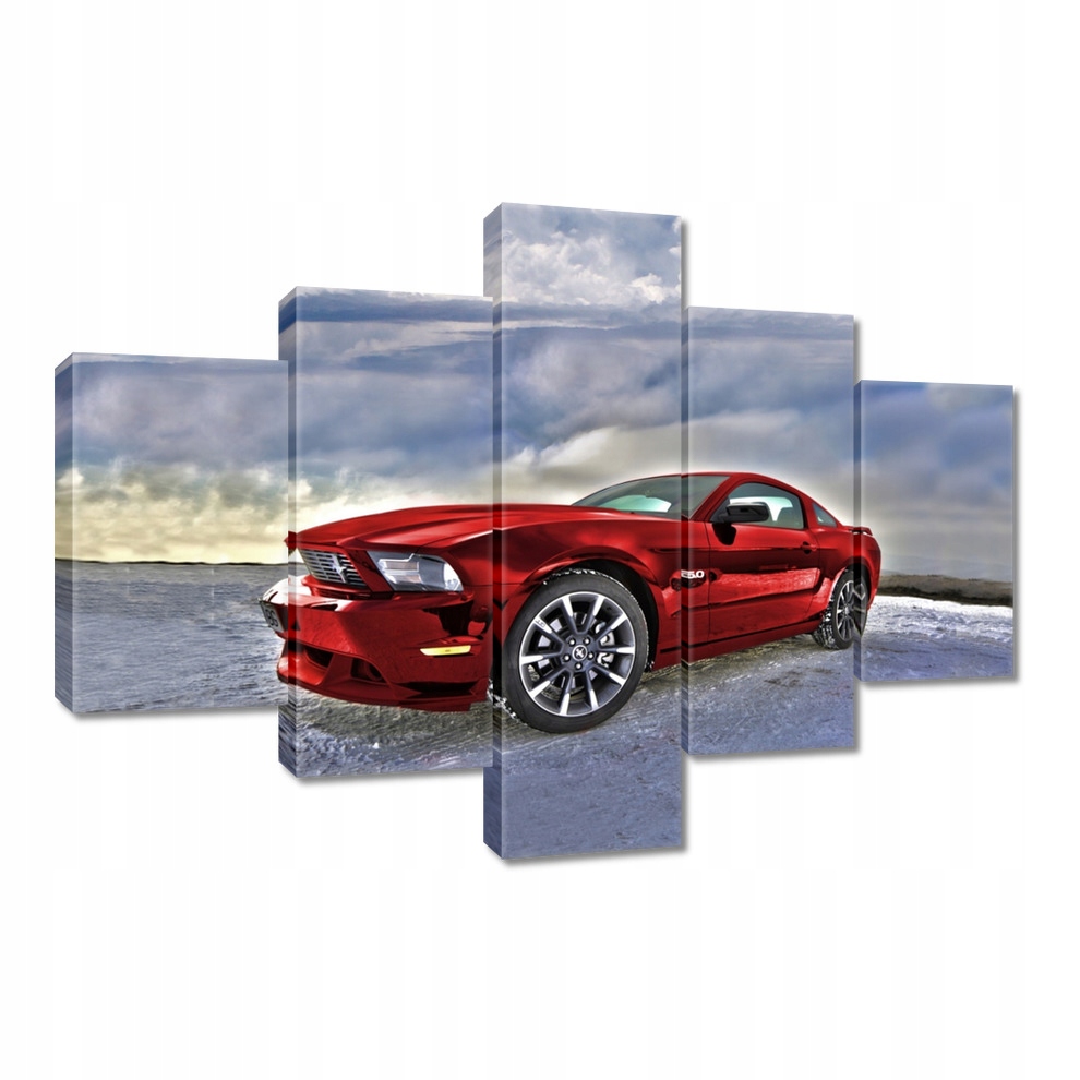 

Obrazy 100x70 Czerwony Mustang Śnieg
