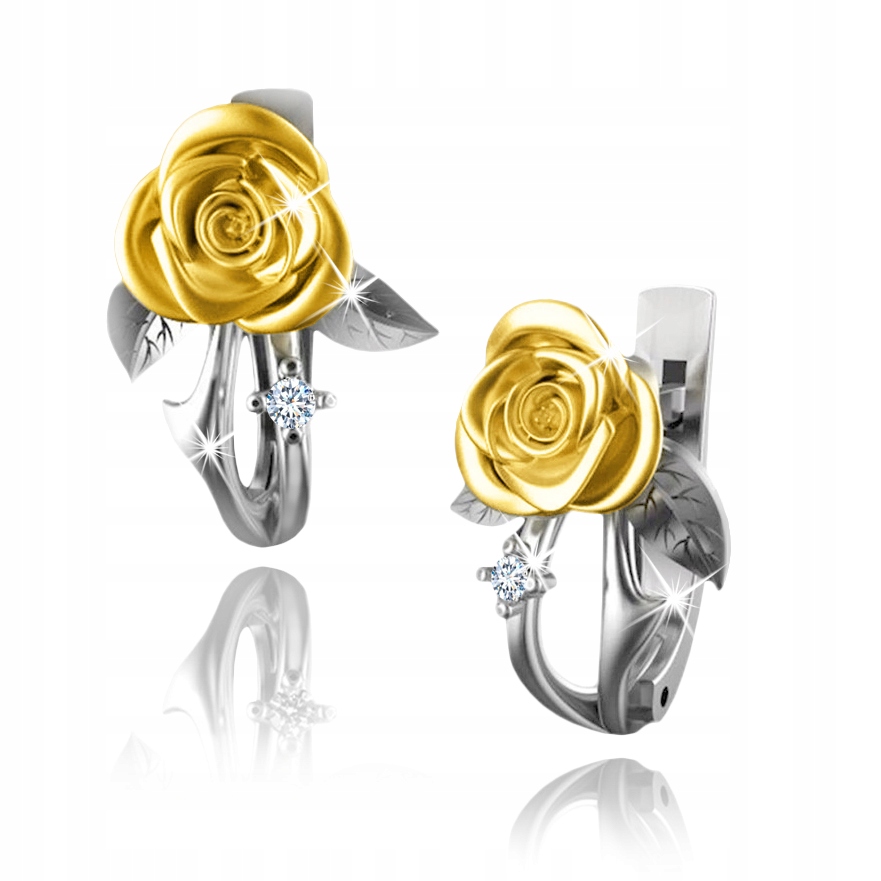 Stříbrné náušnice růže 925 rhodiované elegantní ideální jako dárek