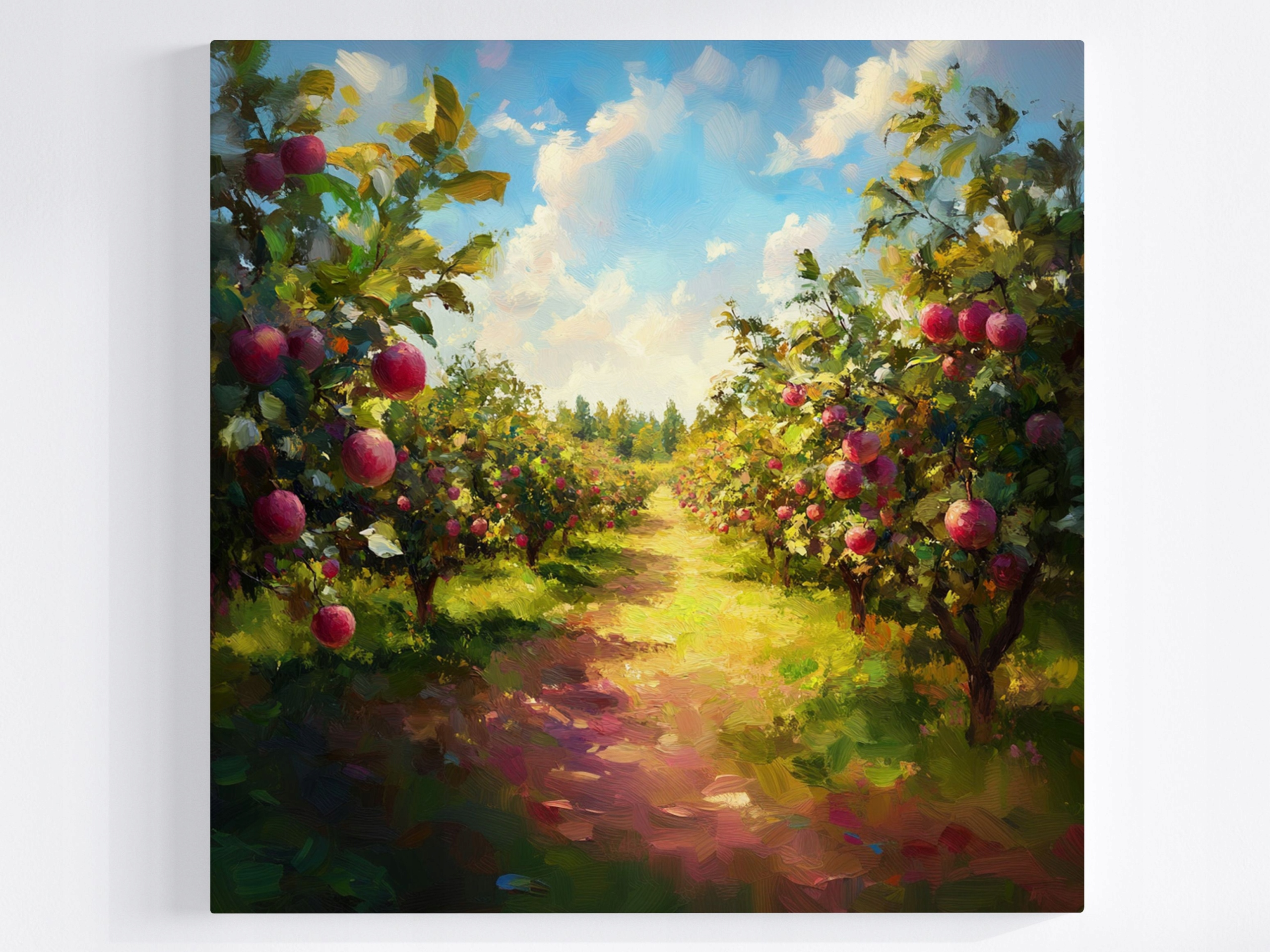 Obraz Na Plátně Canvas Krajina Sad Stromy Jabloň Jablka 60x60