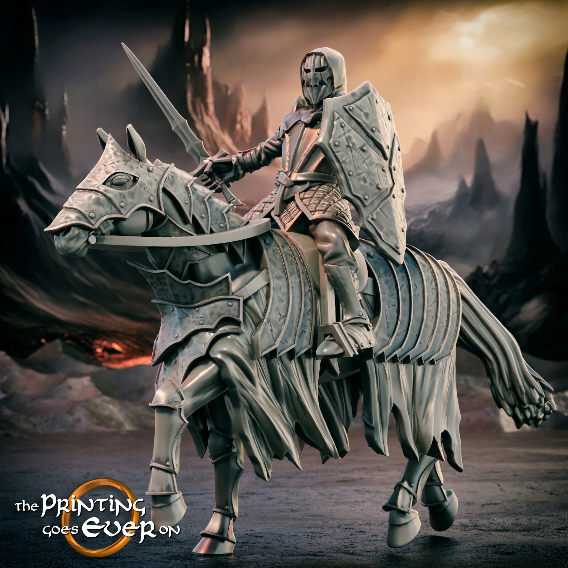 Shadow Knight Mounted Model B The Printing Goes Ev