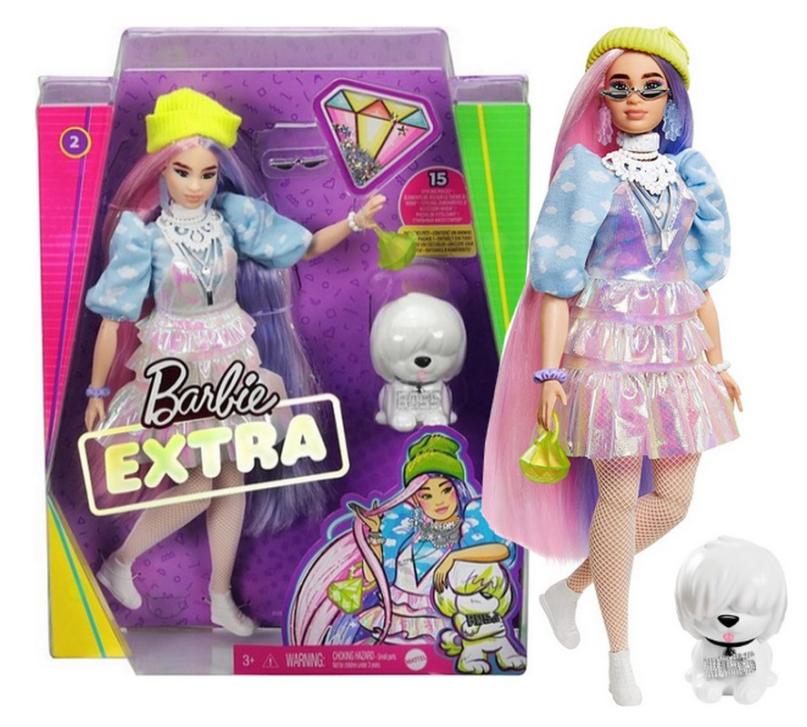 LALKA BARBIE EXTRA lalka + piesek + akcesoria 05