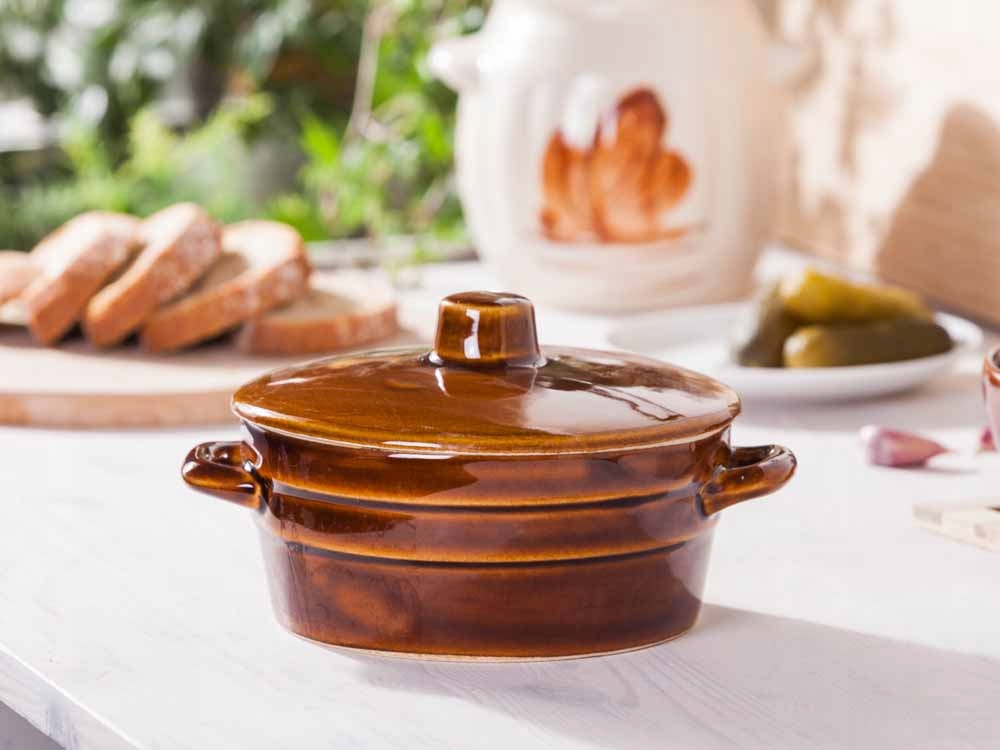 Garnek na smalec kokilka do zapiekania 1L kamionka Pojemność 1 l