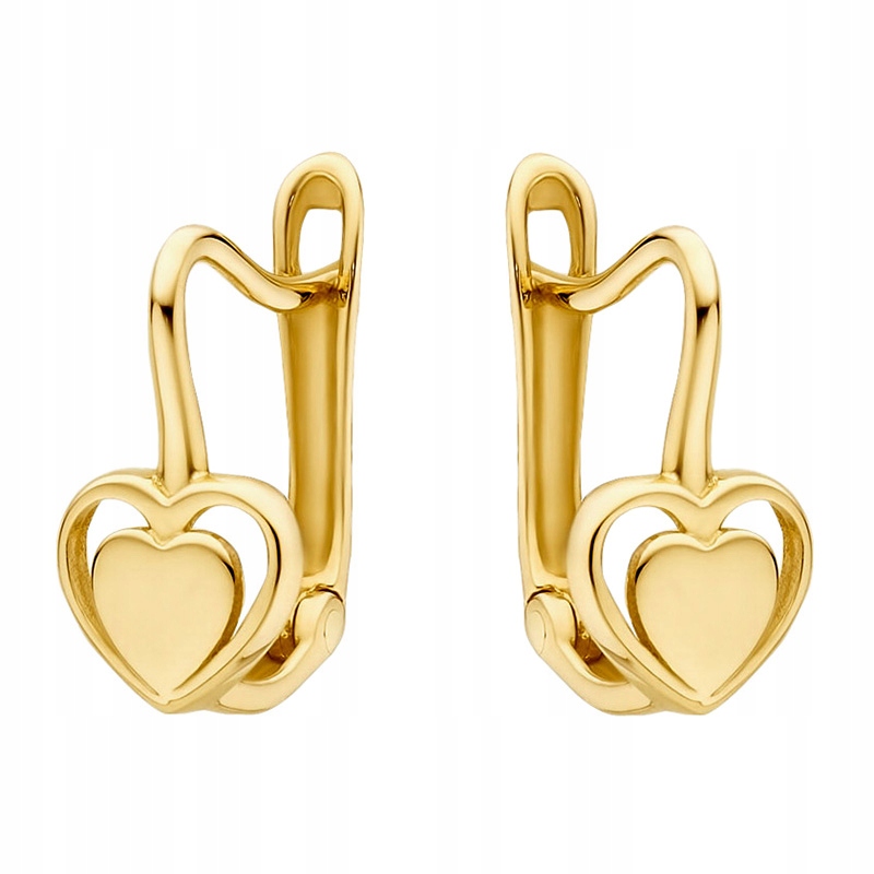 Zlaté Náušnice Anglické pr. 585 Srdce Srdíčka