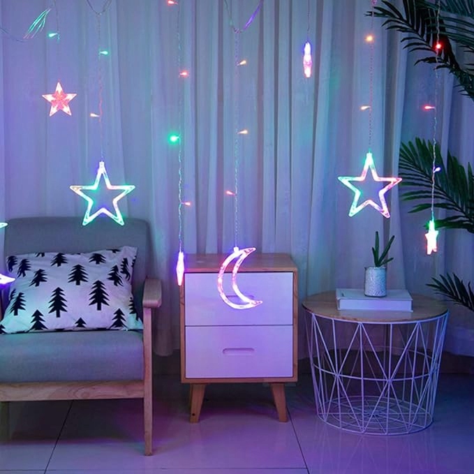 KURTYNA ŚWIETLNA DEKORACJA LAMPKI GIRLANDA ŁAŃUCH ŚWIETLNY LED