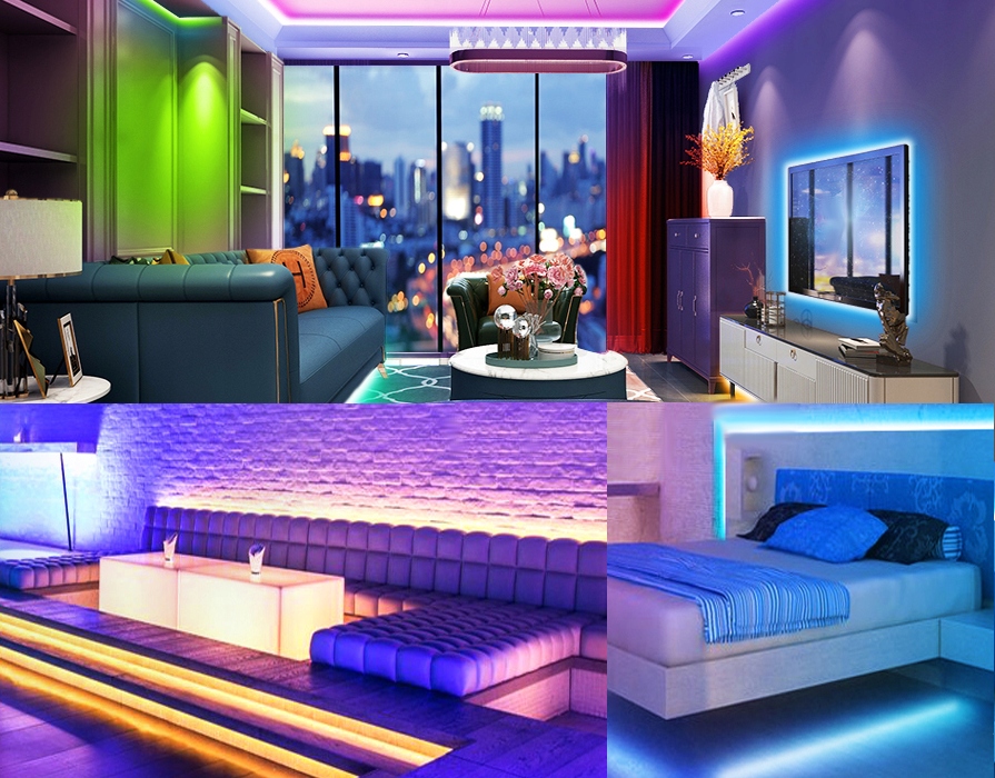 LEDY WODOODPORNE KOLOROWE DO POKOJU TAŚMA LED RGBW 5050SMD 10m ZESTAW Długość 5 m