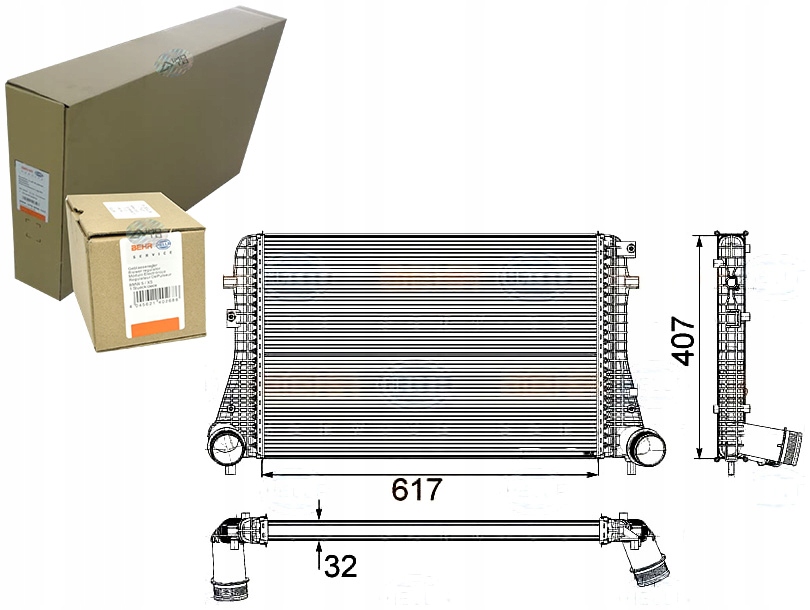 BEHR HELLA INTERCOOLER BEHR HELLA 3C0145805AN 3C01