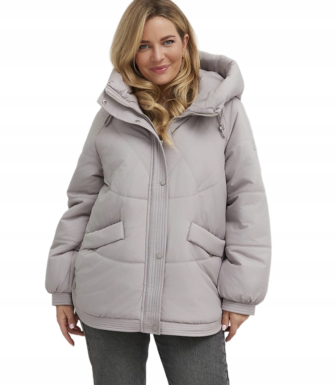 Dámská Zimní bunda Kornelia, prošívaná oversize s kapucí 40