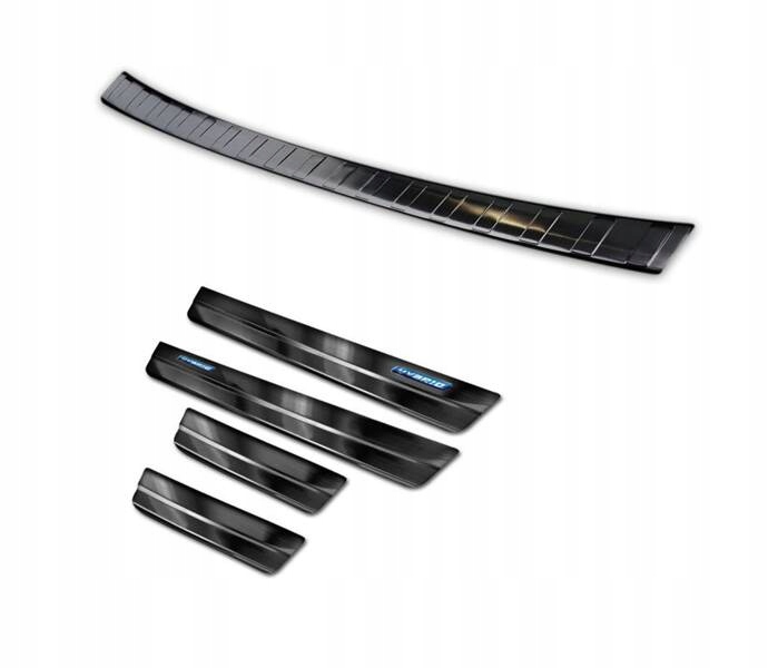 Toyota Rav4 V Zestaw - Czarna nakładka na zderzak tylny + nakładki progowe