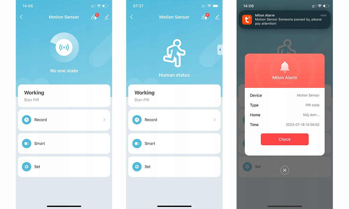 Czujnik RUCHU ZIGBEE 3.0 TUYA MINI PIR na baterie Waga produktu z opakowaniem jednostkowym 0.035 kg