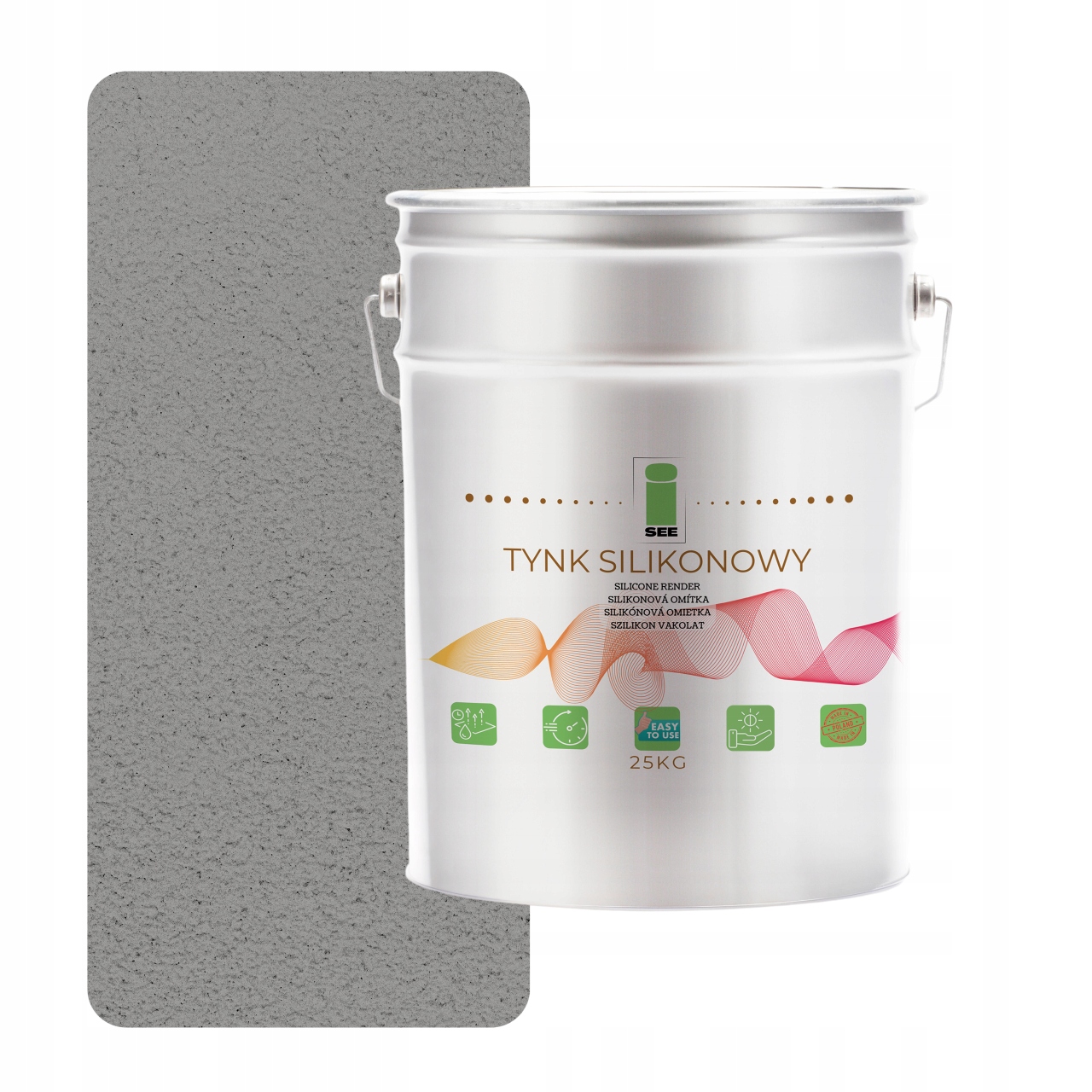 Silikónová Fasádna Omietka Vonkajšia Šedá 1.0 MM Prémiová 25 Kg