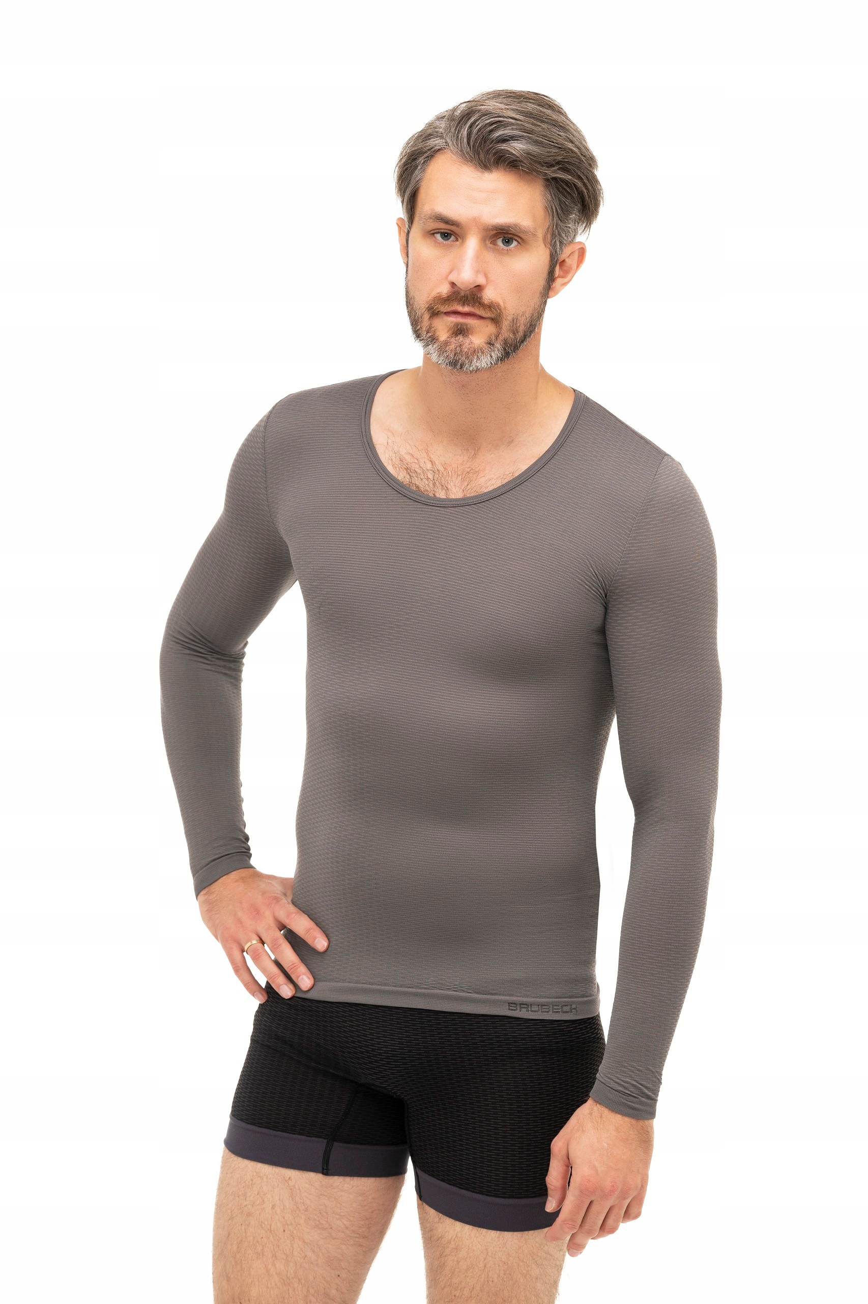 BRUBECK BASE LAYER KOSZULKA TERMOAKTYWNA UNISEX DŁUGI RĘKAW POTÓWKA M Kolekcja MULTIFUNCTIONAL