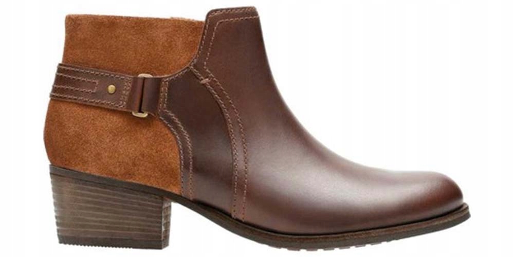Botki larks Maypearl Lilac skórzane brązowe 37
