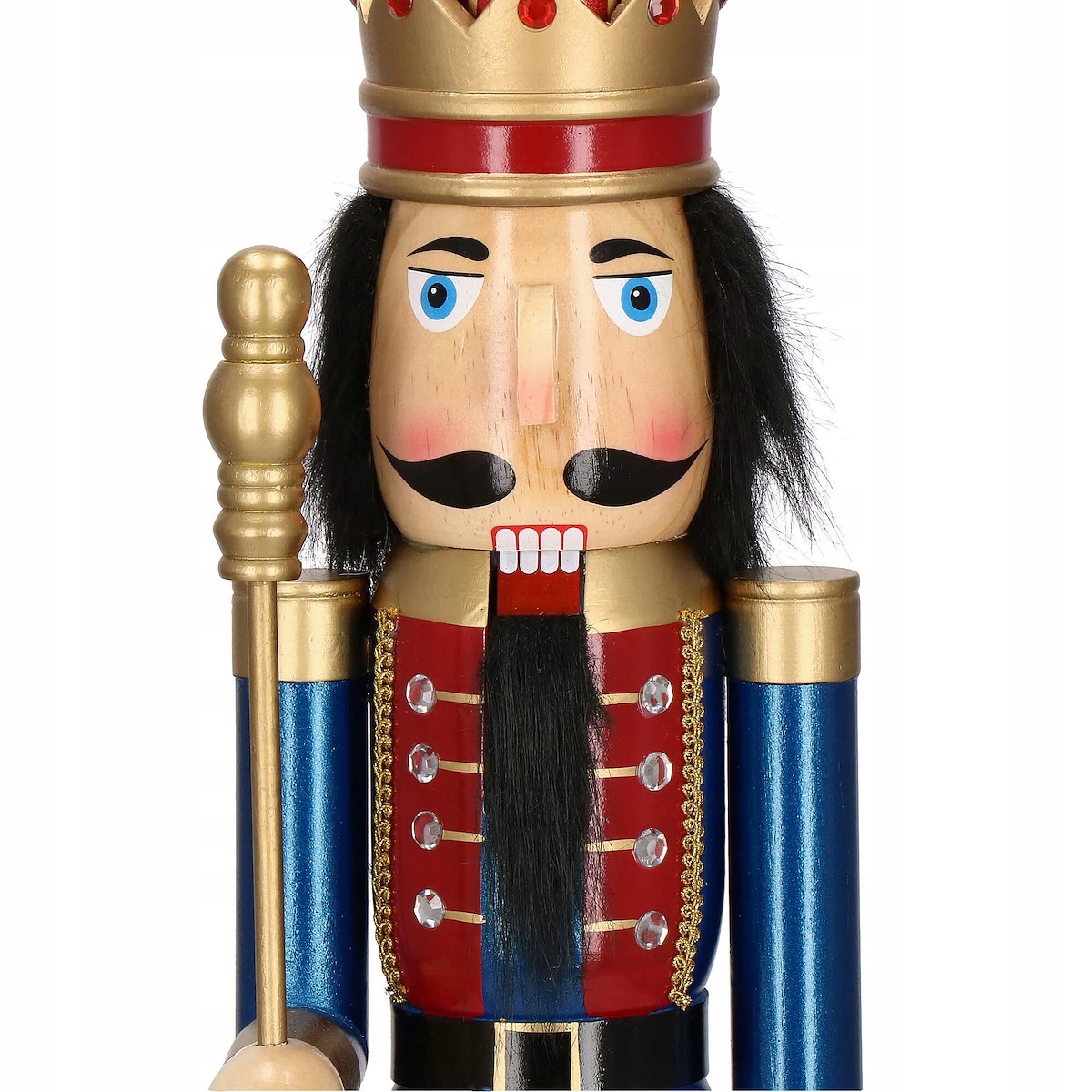 DREWNIANY DZIADEK DO ORZECHÓW XXL 90cm PREMIUM figurka OZDOBA ŚWIĄTECZNA Szerokość produktu 18 cm