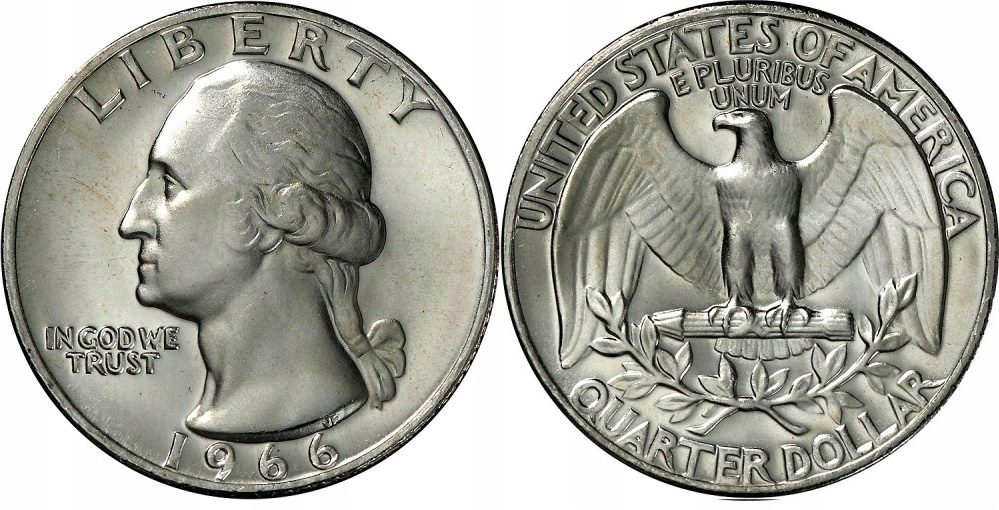 25 cent USA (1966) - Washington Mennica Philadelphia wersja SMS