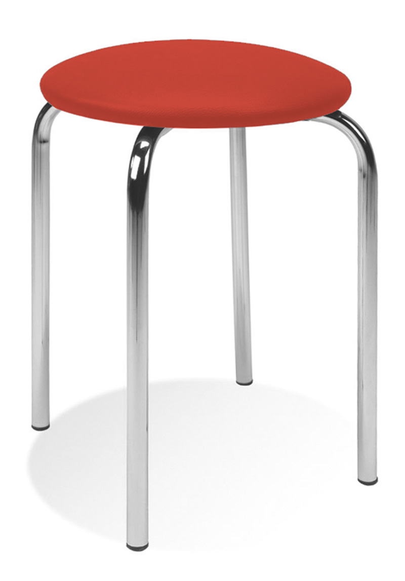 TABORET STOŁEK METALOWY CHICO-CR CZERWONY NOWY STY