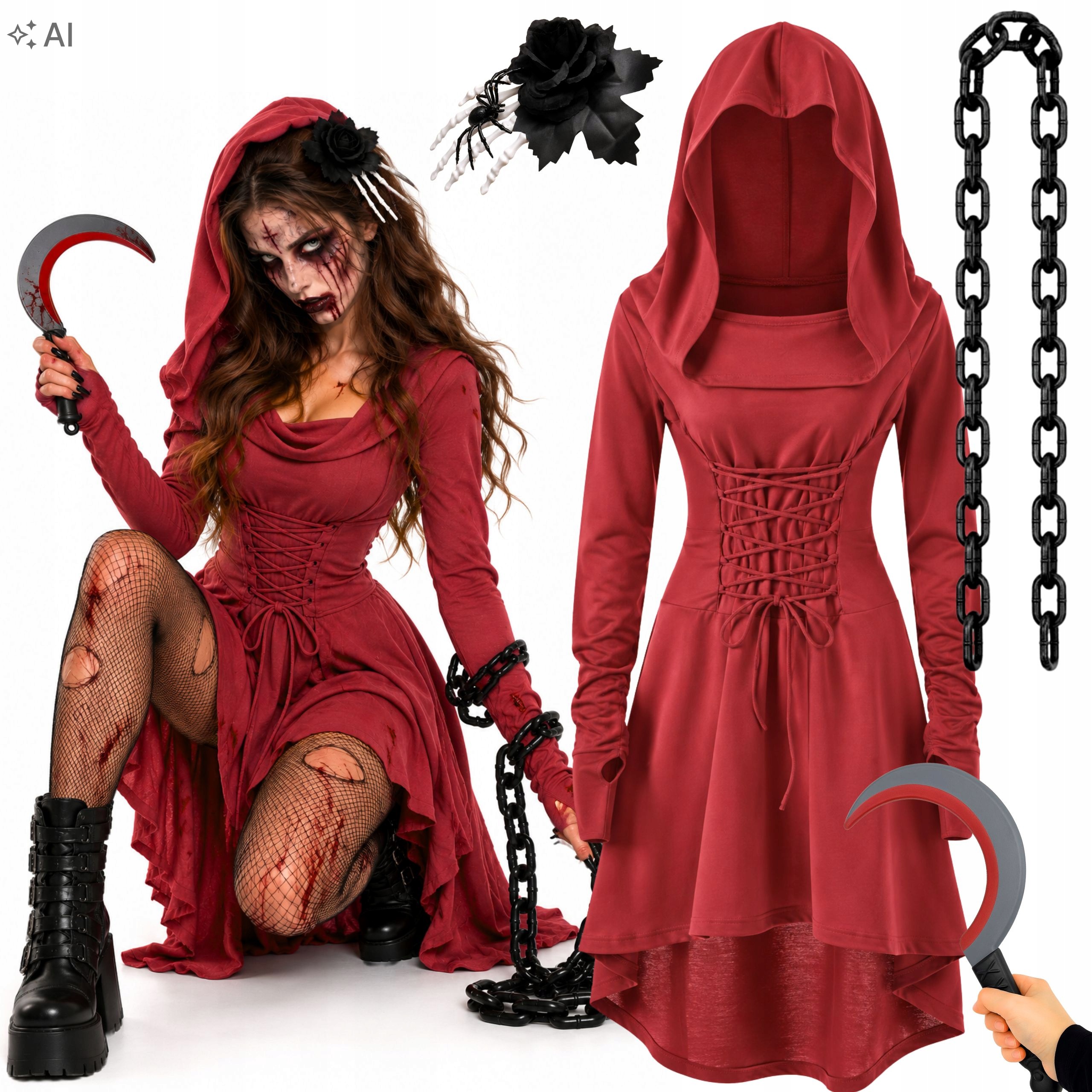Kostým Krvavé Lovkyně Smrti Démona Na Halloween 2XL