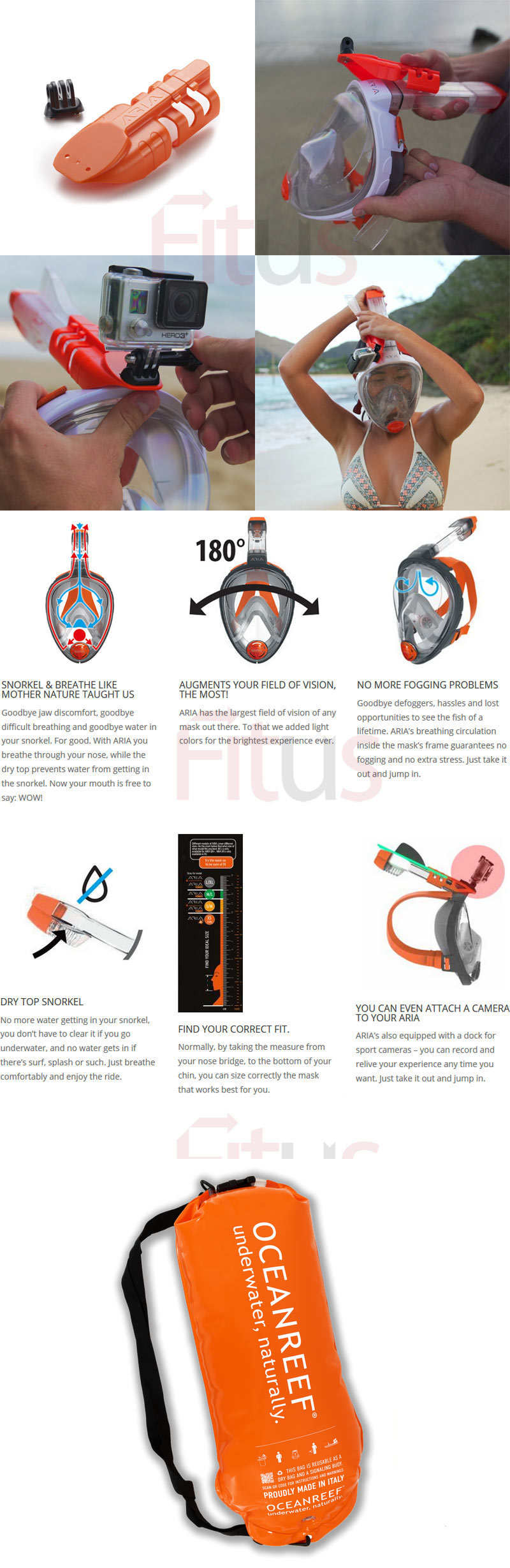 OCEAN REEF MASKA PEŁNOTWARZOWA ARIA QR+ GoPro BL S Płeć produkt uniseks