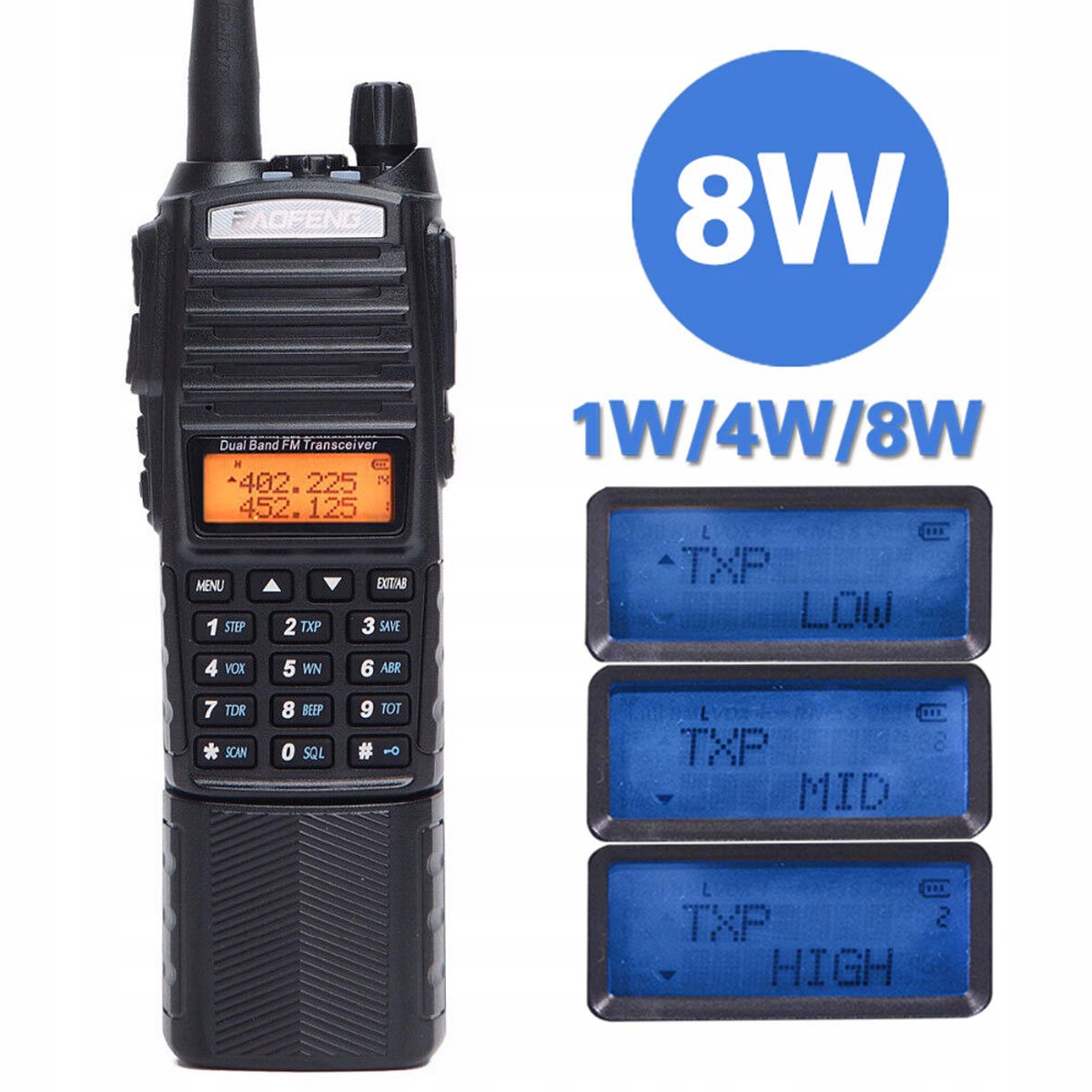 Vysílačka vysílačka Baofeng EU82X UV-82 8W 3800mAh Dual Ptt