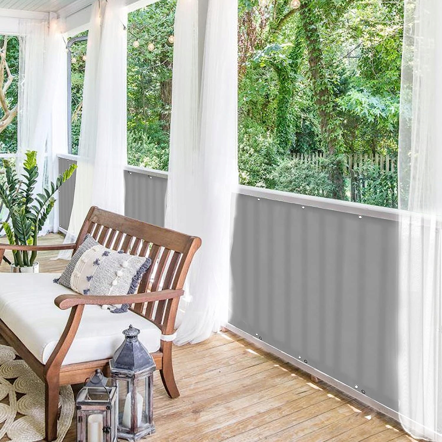 JASNOSZARA OSŁONA BALKONOWA ROZMIAR 0,85M x 5M