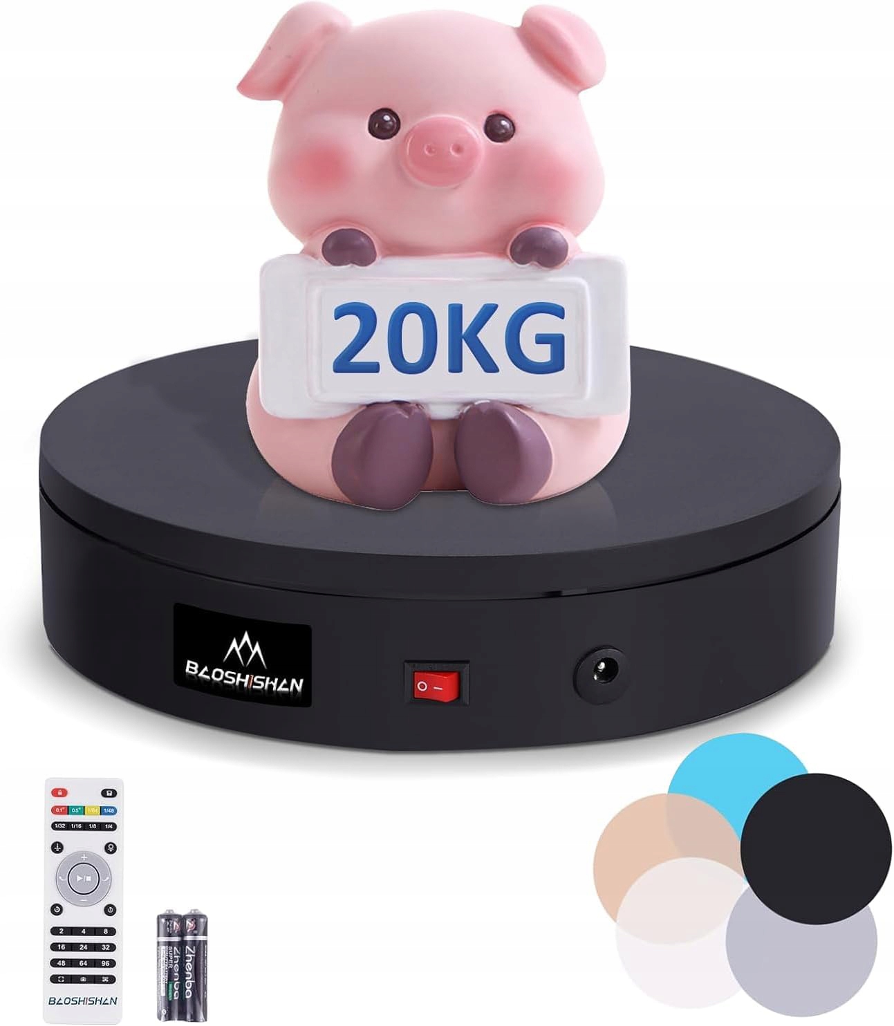 Elektrický otočný výstavní stůl Baoshishan 360° s dálkovým ovládáním pro fotografování