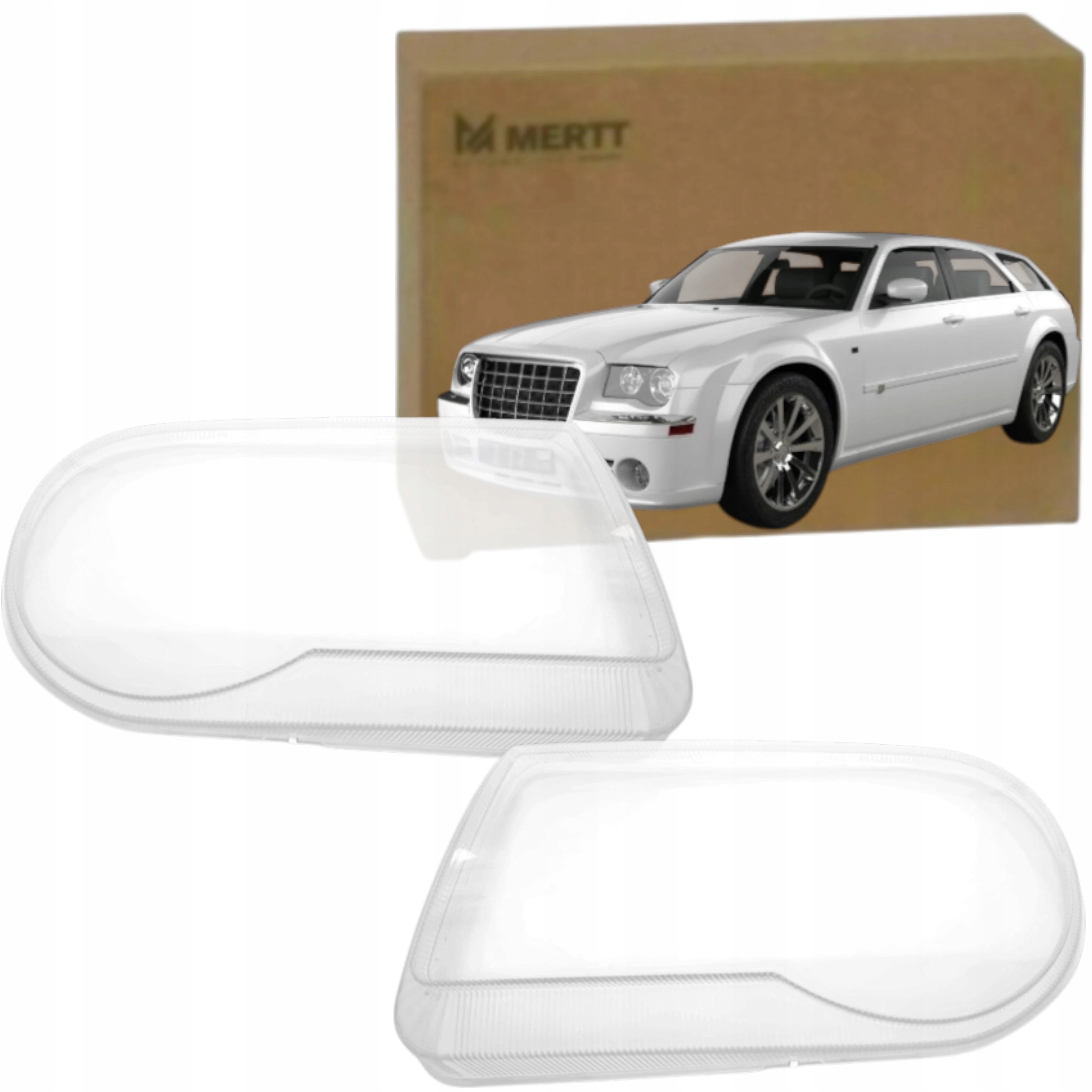 Sada x2 Stínidlo Pravé Levé sklo reflektoru lampa Chrysler 300C 2004-2010